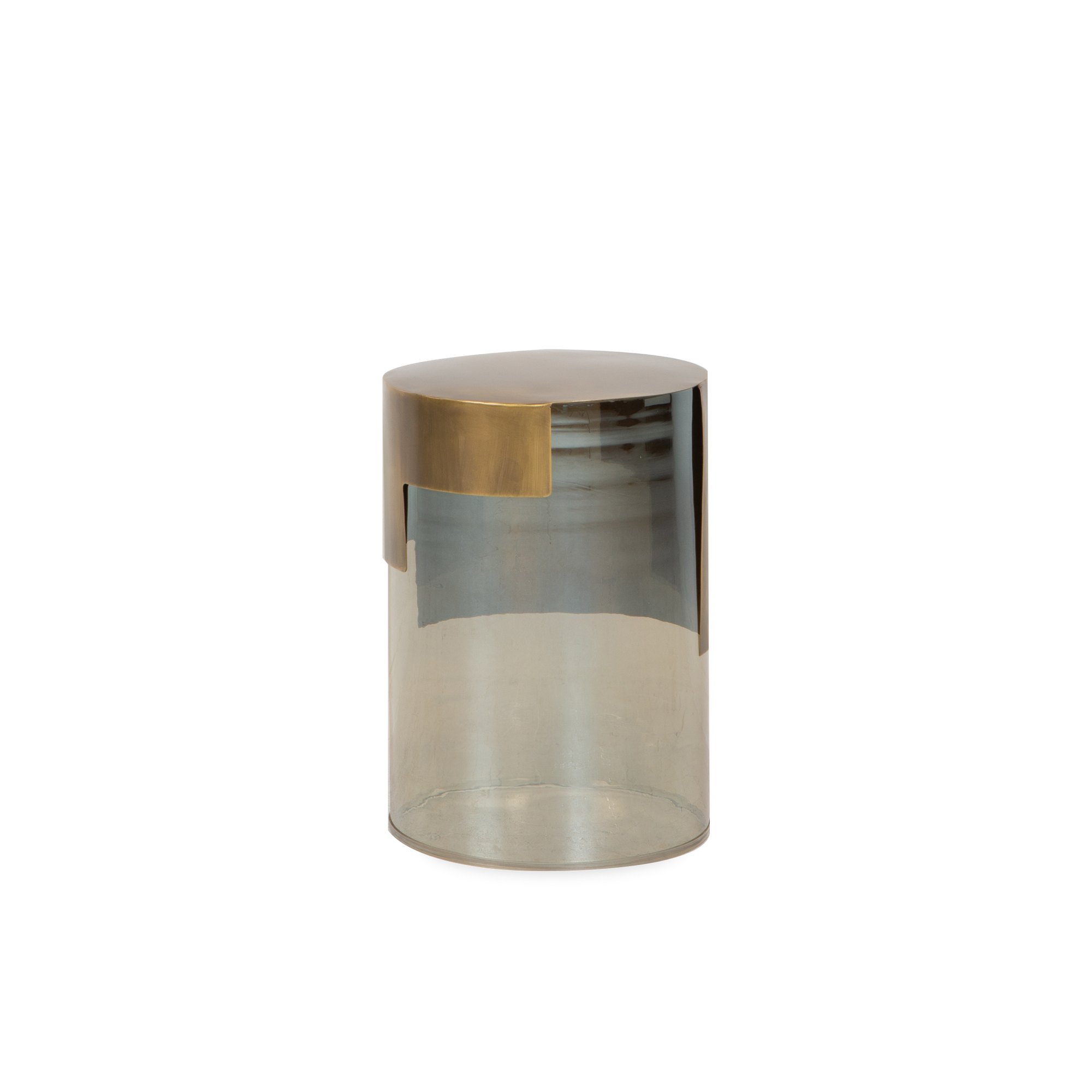 Unique and modern, the Brass Cuff Pull Up Table is a playful accent piece.