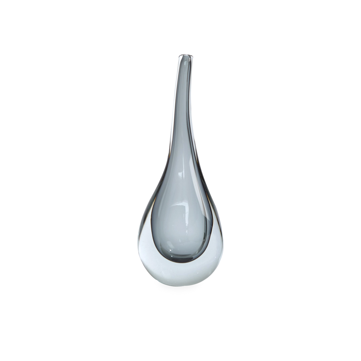 Reminiscent of a raindrop, the Stretched Neck Vase has an elegant round silhouette with a tall, long neck.