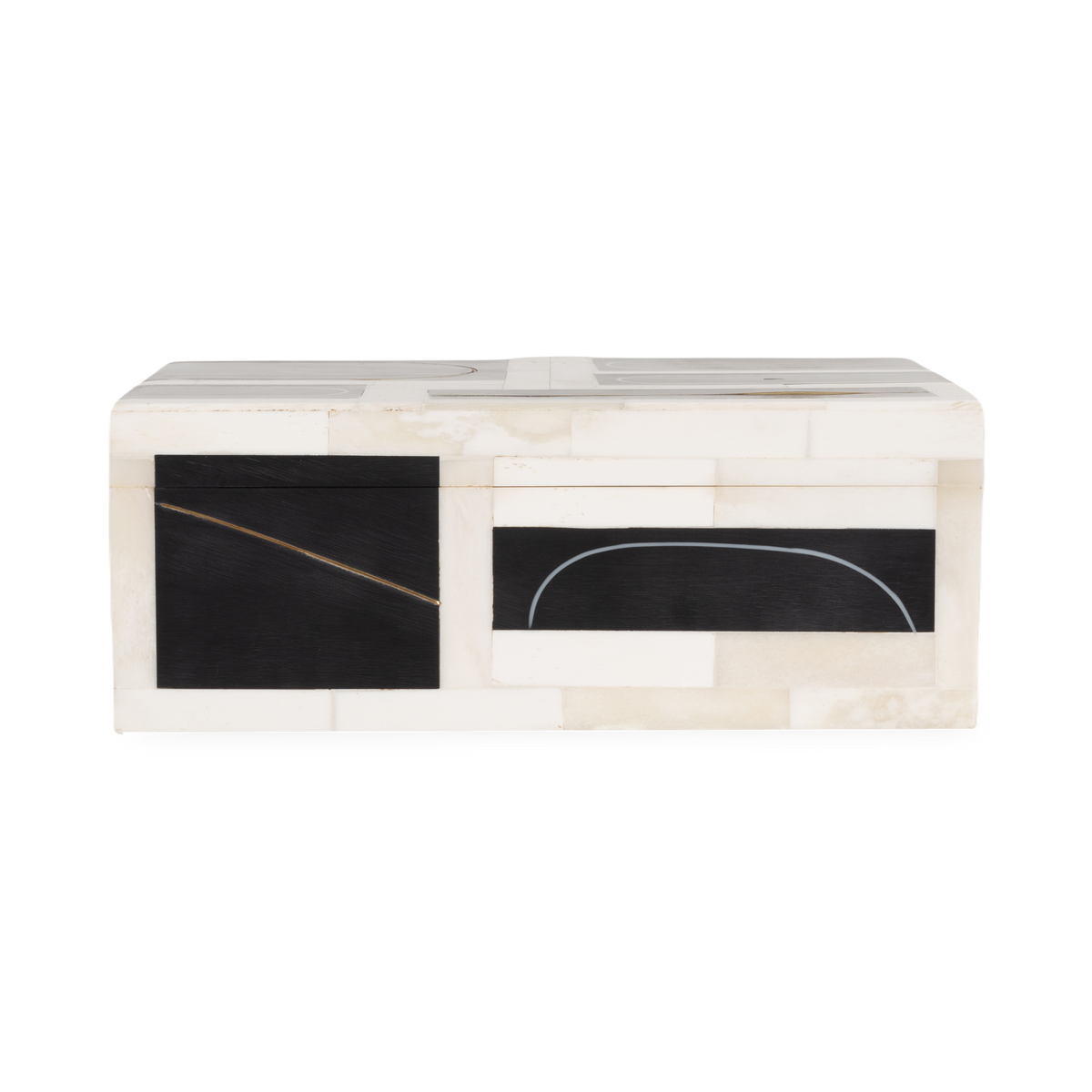 A resin and bone exterior features a brass filet loop that is inlaid.