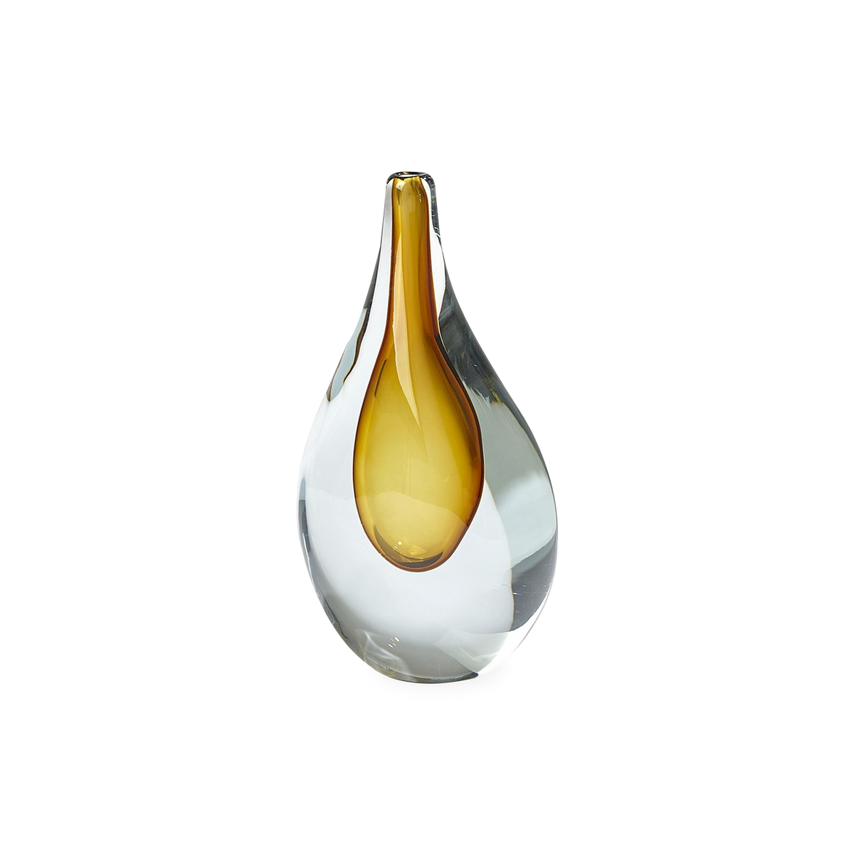 Reminiscent of a raindrop, the Stretched Neck Vase has an elegant round silhouette with a tall, long neck.