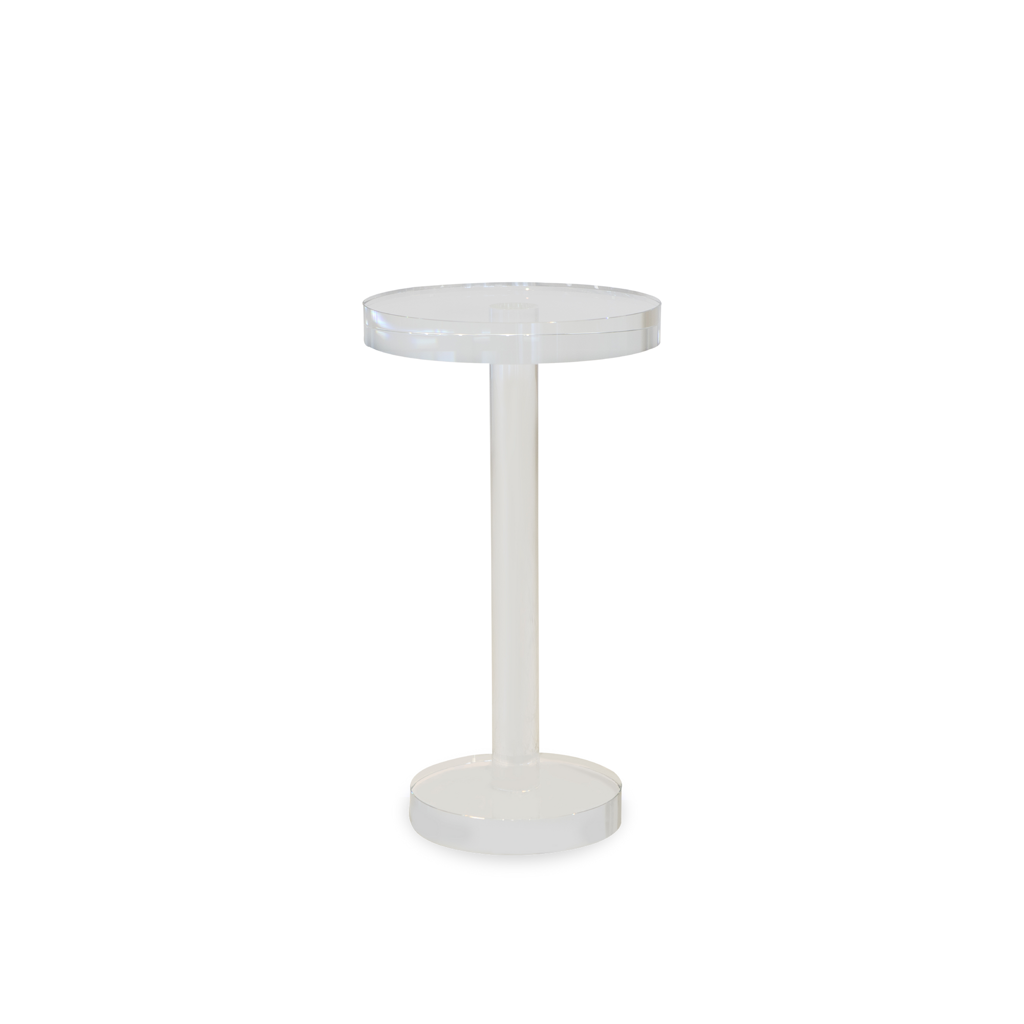 Clear as crystal, the Camby Pull Up Table is a small accent piece with big impact.