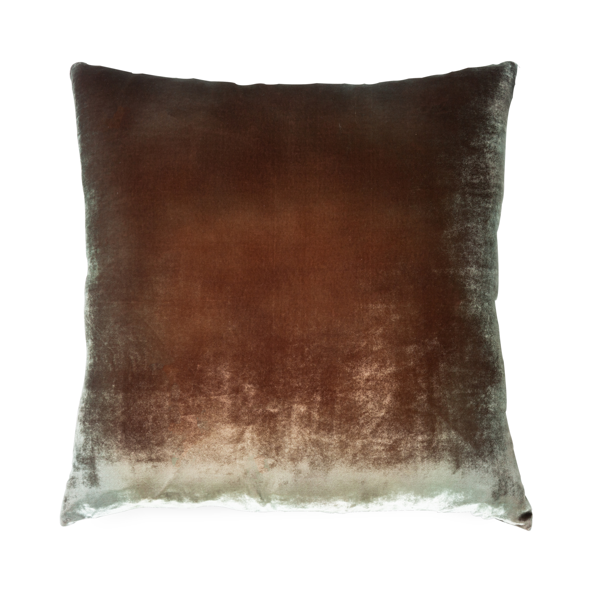 The hand-dyed Velvet Ombre Pillow is composed of striking hues.