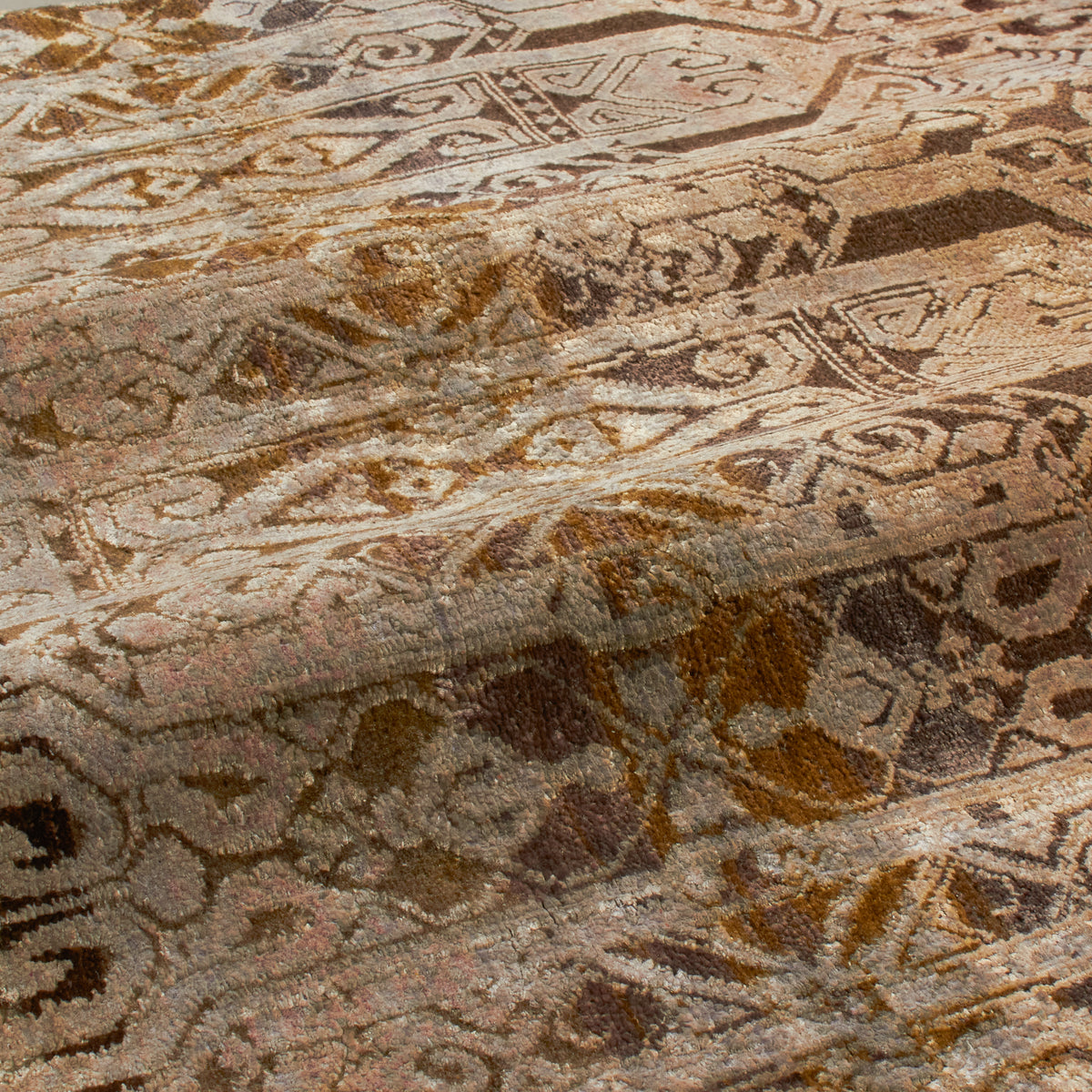 Designed to be passed through generations, the New Heirloom Rug Collection is crafted from recycled and upcycled wool, cocoon silk and sari silk.