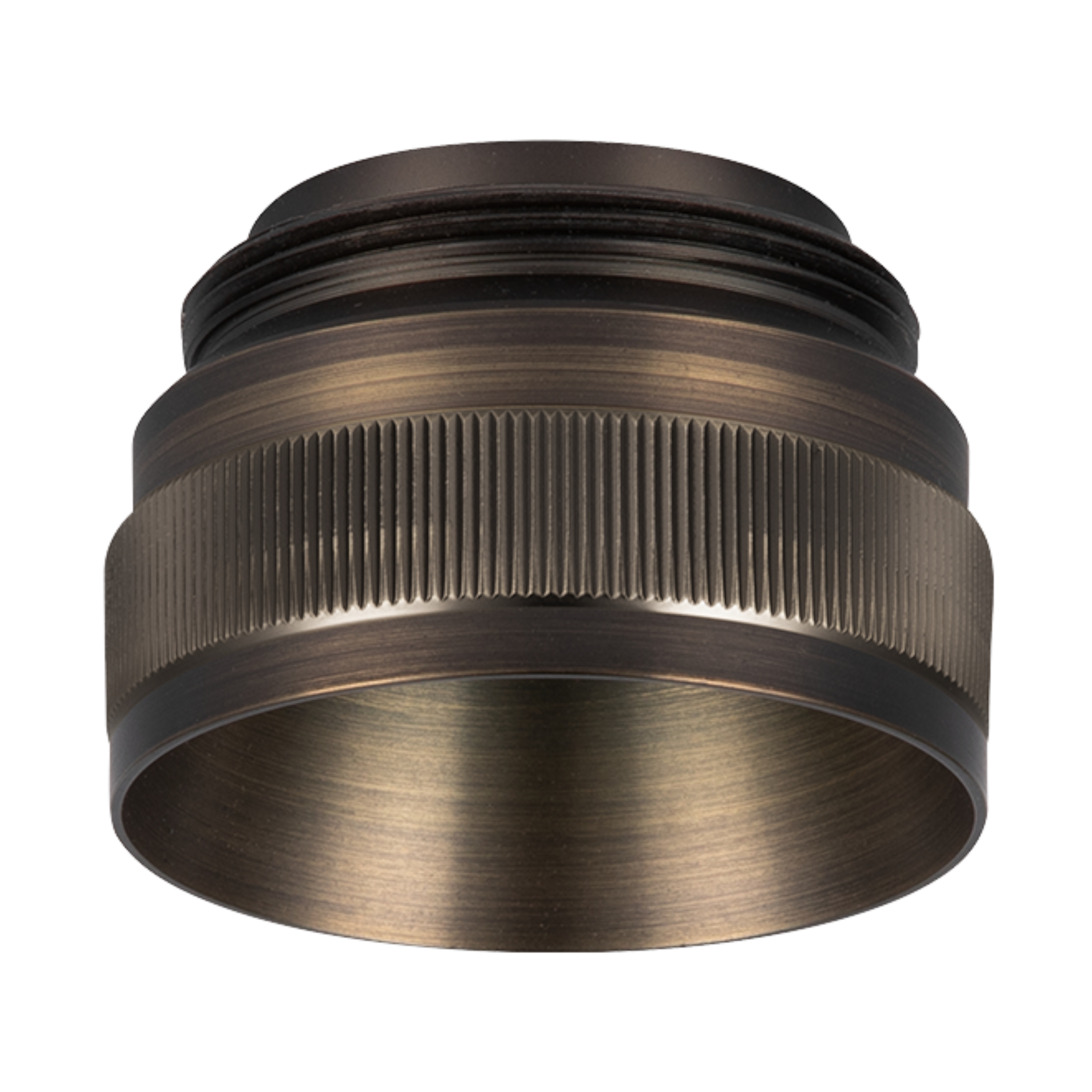 Luxe Bezel Bronze decorative accent ring with a knurled bronze finish, designed to add texture and detail to Luxe Cylinder lighting fixtures.
