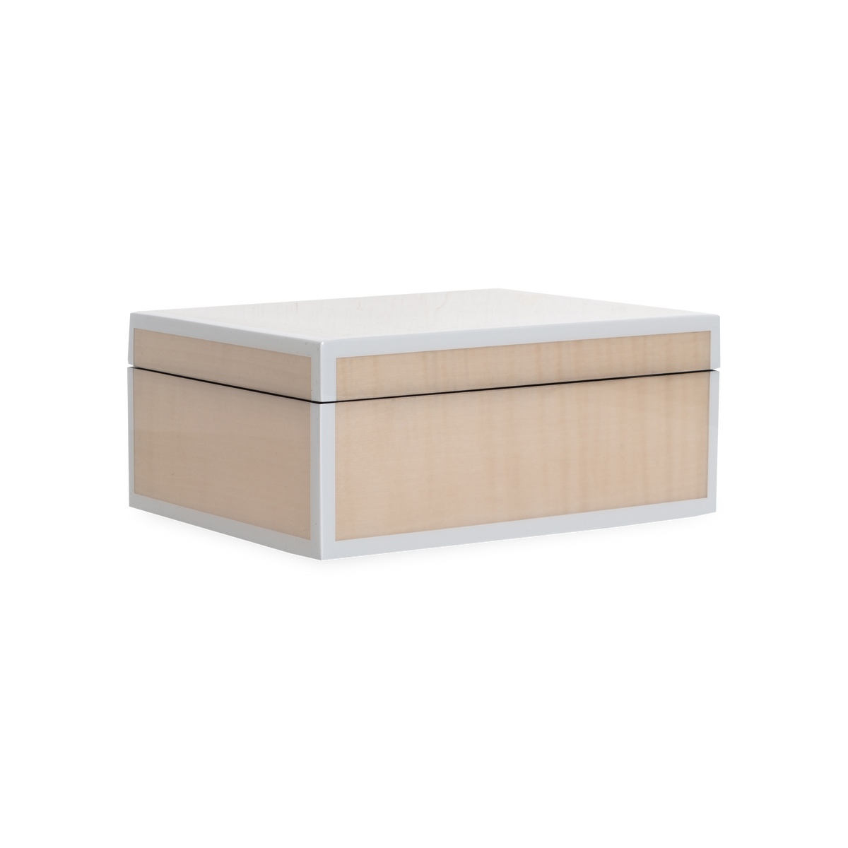 The Lacquered Sycamore Burl Box uses hand-crafted lacquered wood that is produced by the traditional method of hand-pouring multiple layers of lacquer and hand-polishing each layer