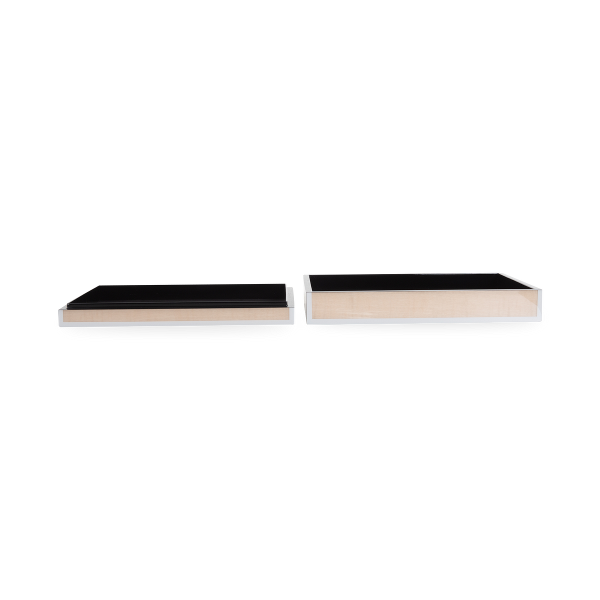 The Lacquered Sycamore Burl Box uses hand-crafted lacquered wood that is produced by the traditional method of hand-pouring multiple layers of lacquer and hand-polishing each layer