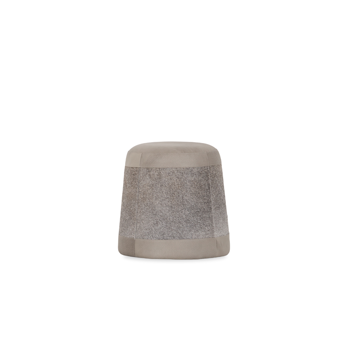 Hair-On-Hide Round Pouf