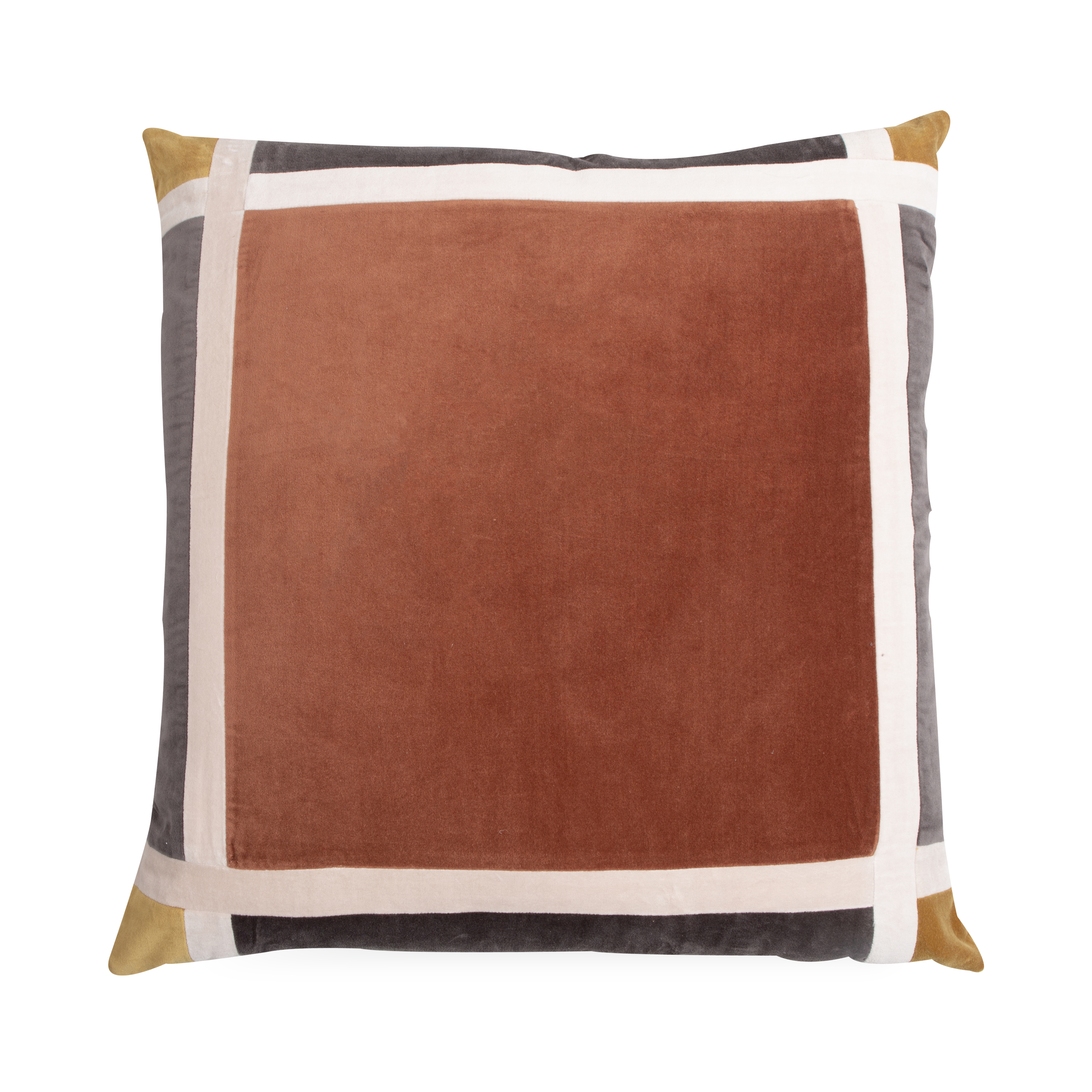 Defined by its textural opulence and interposed border, the Velvet Border Pillow provides a vibrant expression of colour that can elevate any living area it resides in.