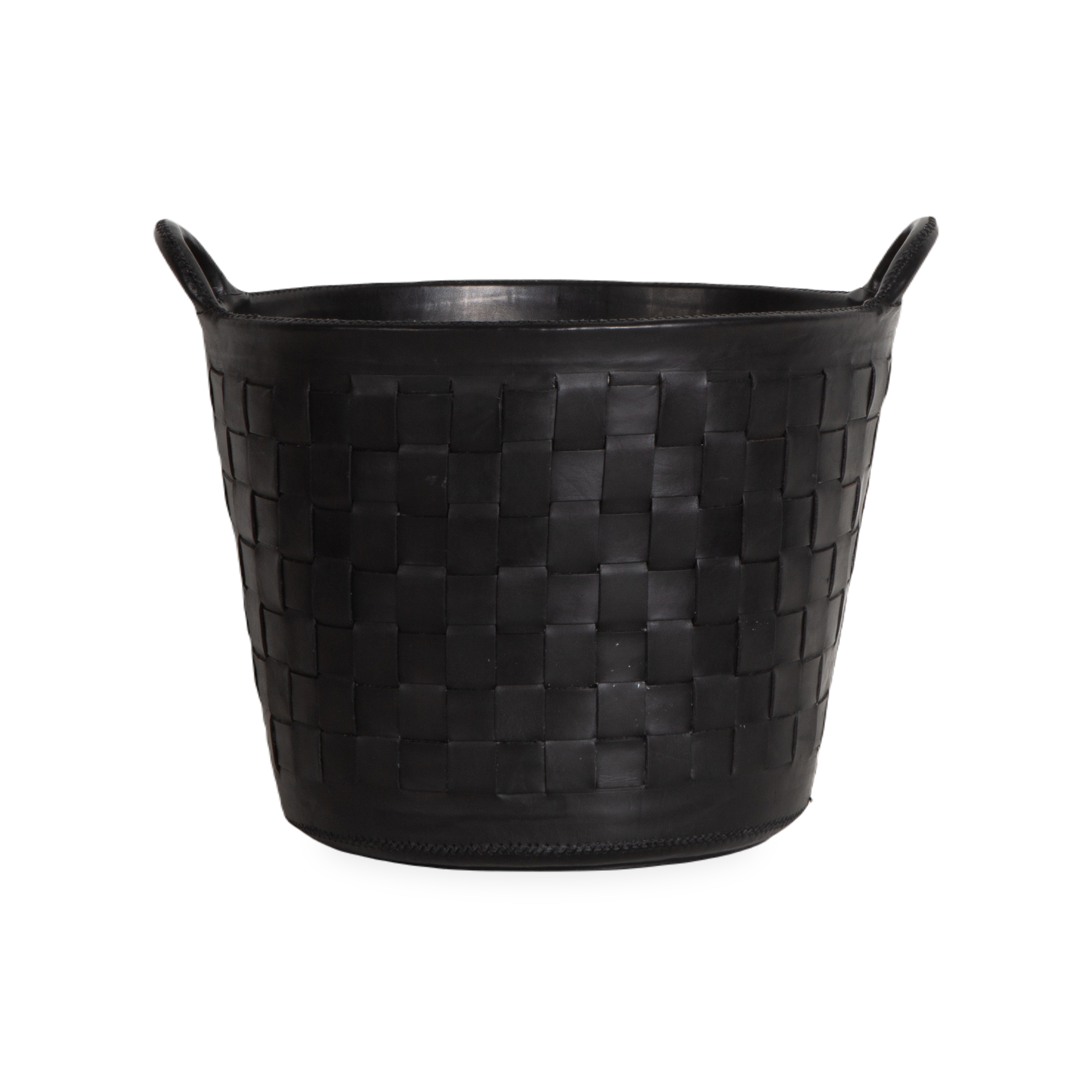 Braided Leather Basket