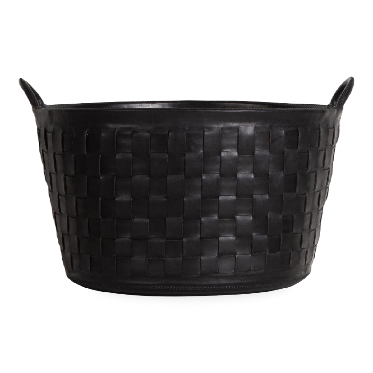 Braided Leather Basket