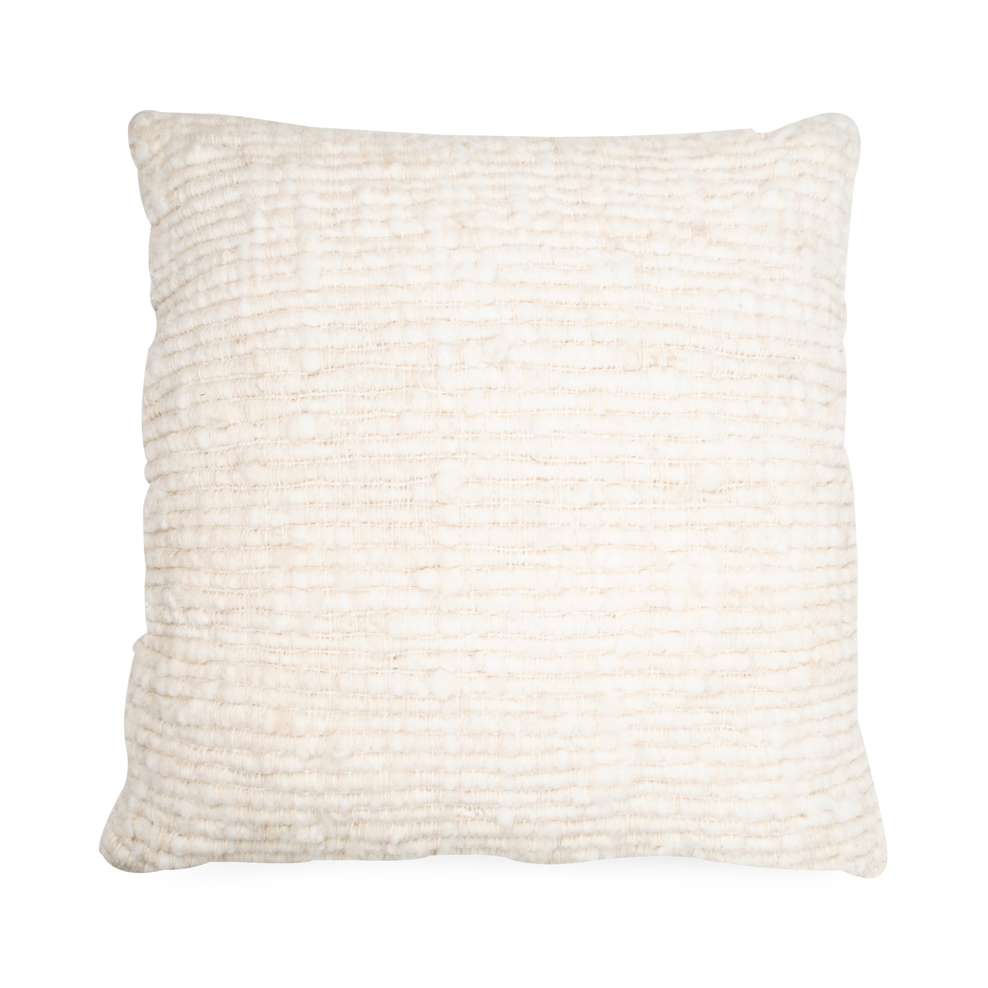 Fusing elements of striking design with traditional weaving and knitting, the Textured Wool Pillow is handmade by craftswomen of Chiloé using 100% natural wool from Chilota sheep
