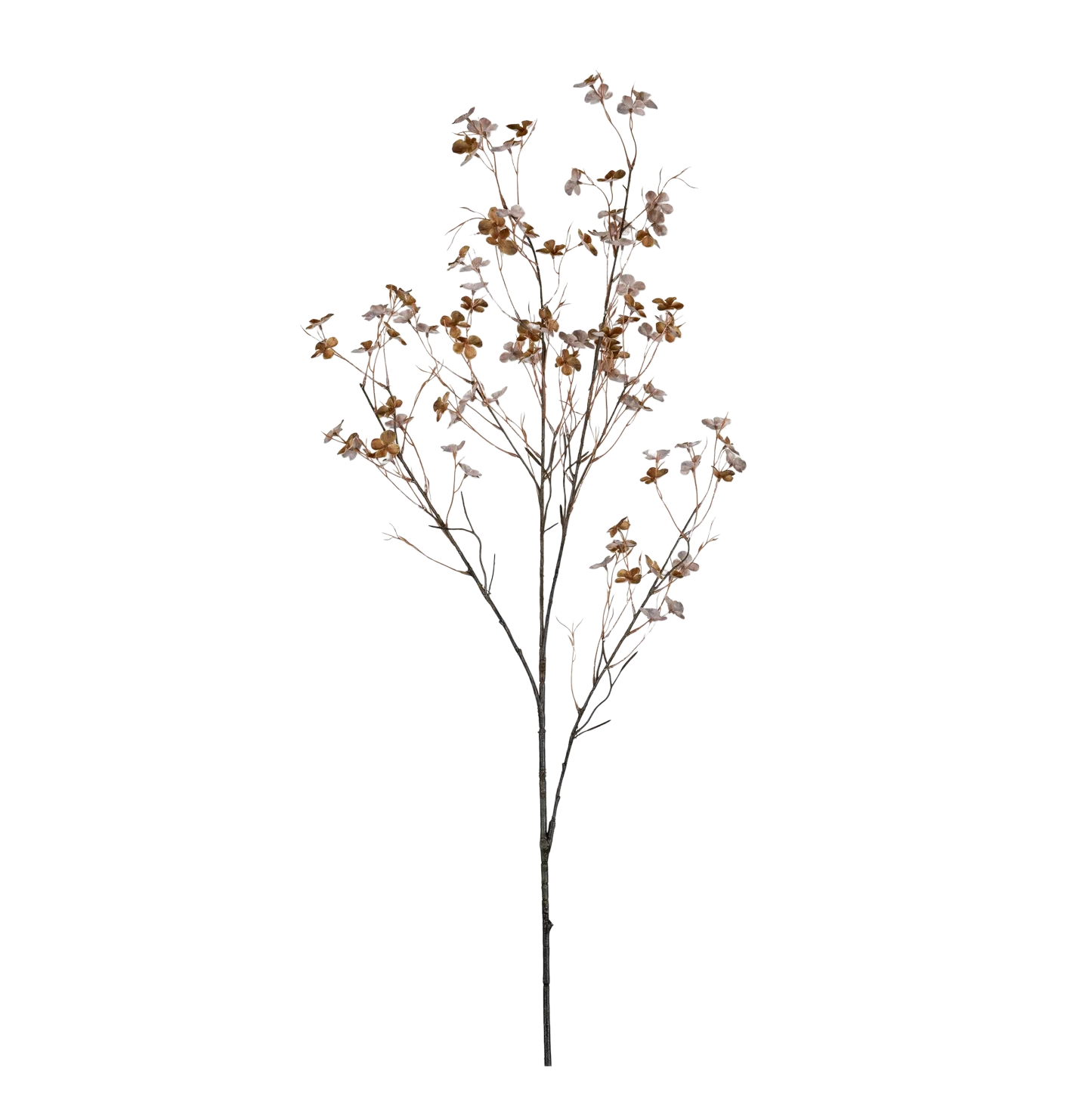 Artificial Hibernal Blossom Blush with slender branching stems and delicate blush and warm taupe blossoms.