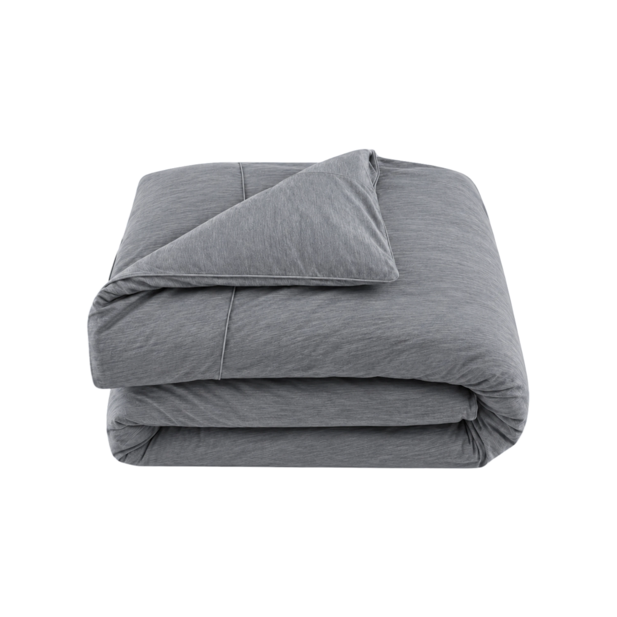 Merino Duvet Cover King Granite grey folded merino wool and bamboo jersey duvet cover with soft drape, tailored stitching and self-fabric piping.