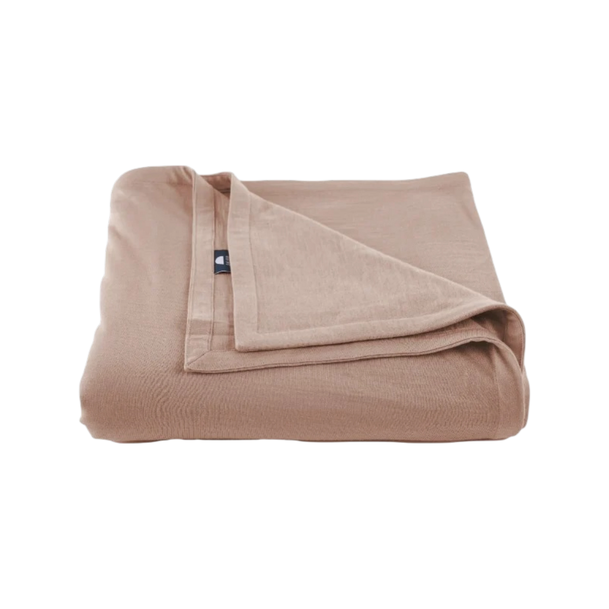 Merino Flat Sheet Queen in Rose Merino Jersey, folded to show the soft drape, double-layered top edge and stitched finish.