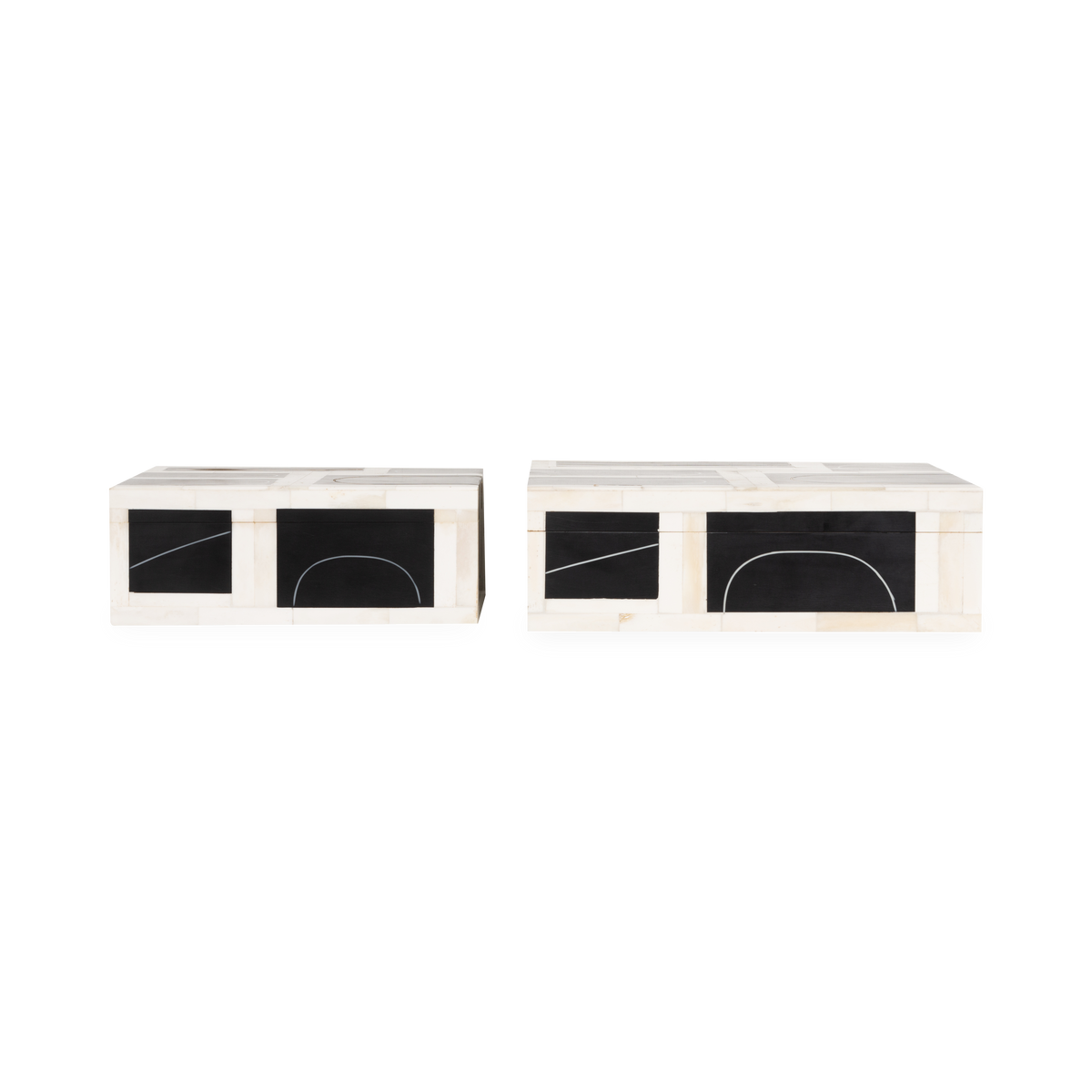 A resin and bone exterior features a brass filet loop that is inlaid.
