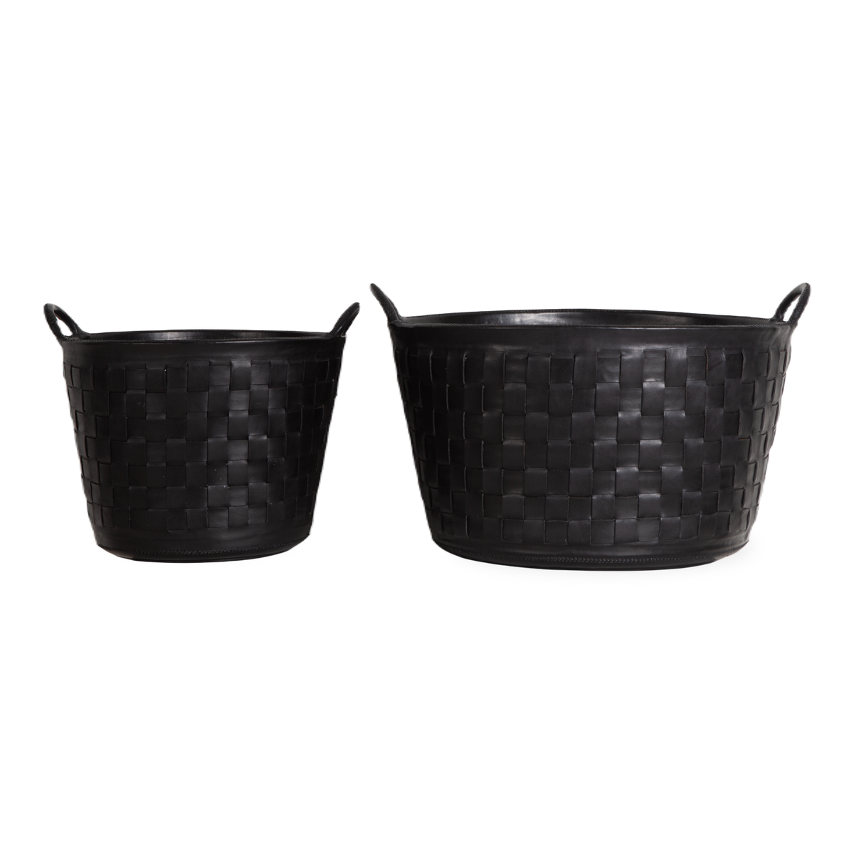 Braided Leather Basket