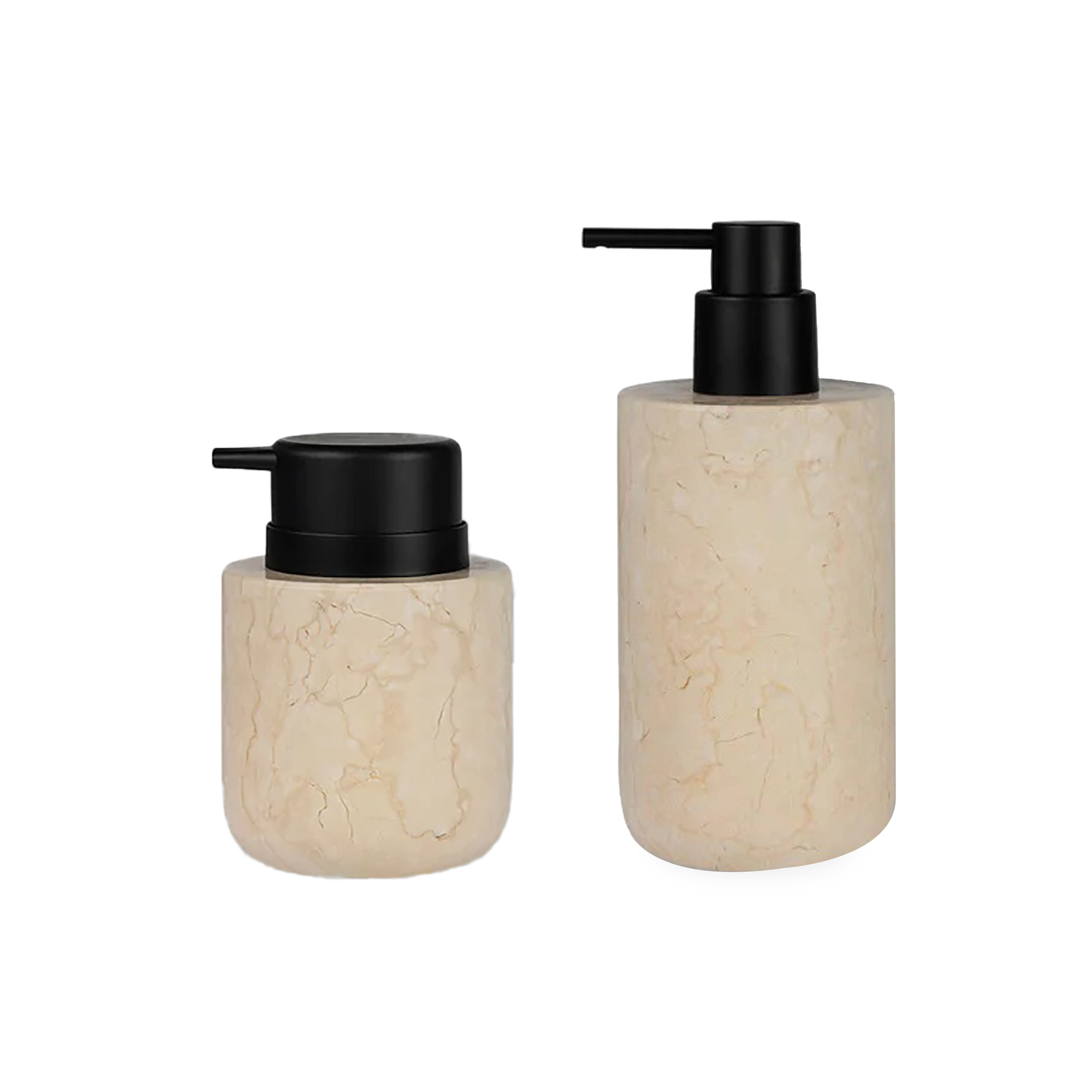 Bringing a luxurious atmosphere into your bathroom or kitchen with the Marble Dispenser, this dispenser is characterized by its elegant black lacquered metal pump and a sand-toned