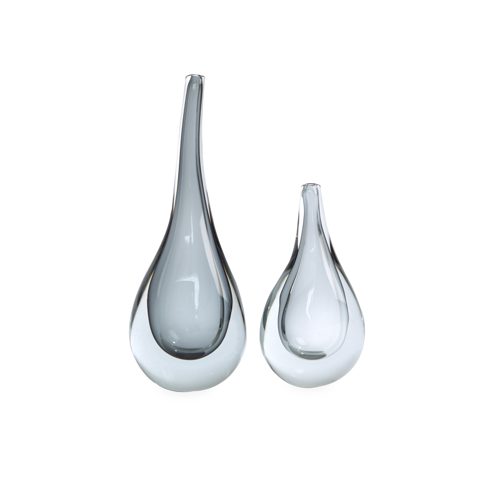 Reminiscent of a raindrop, the Stretched Neck Vase has an elegant round silhouette with a tall, long neck.