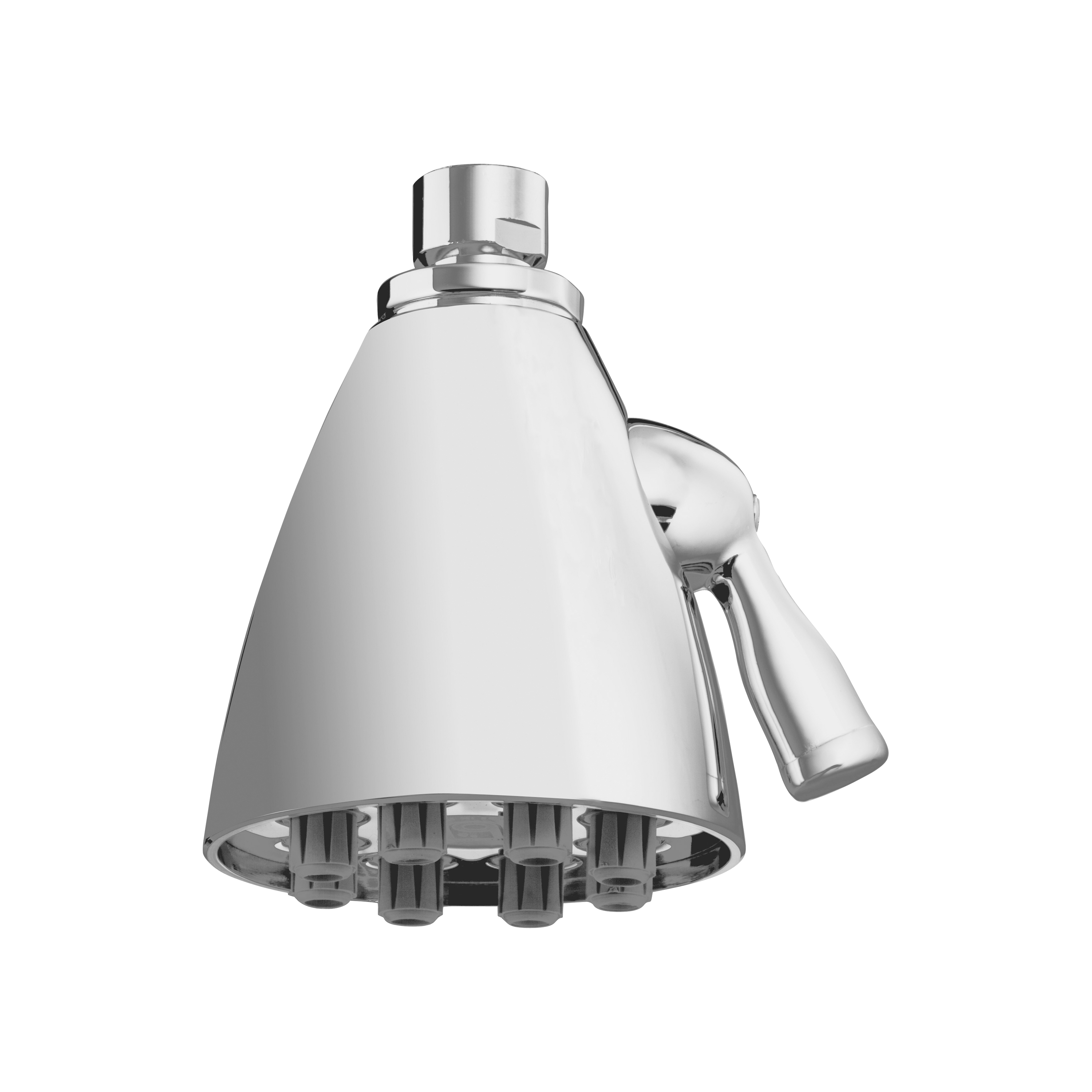 A traditional and contemporary wall-mounted shower head.