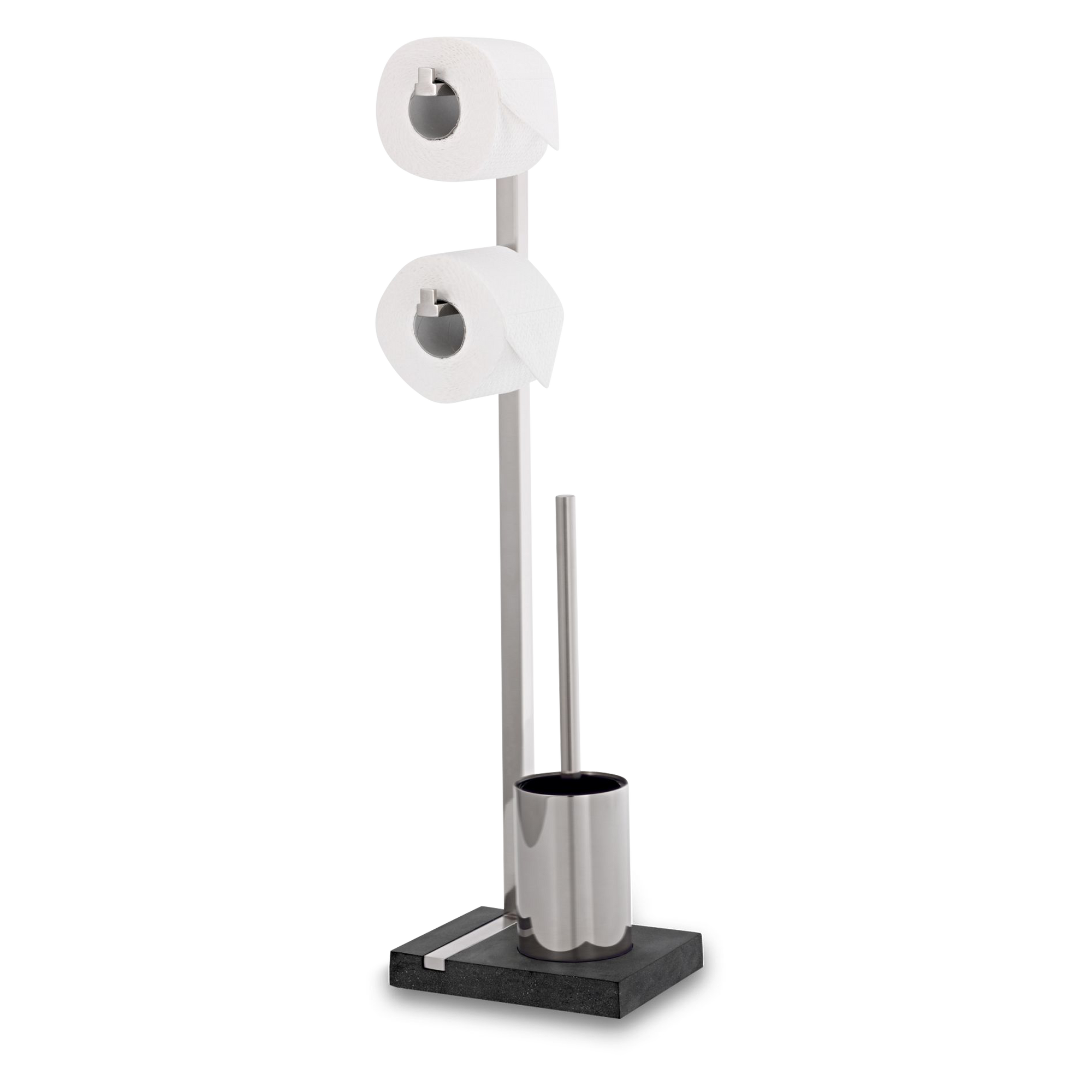 A hint of European elegance embodies this lush modern toilet paper stand.