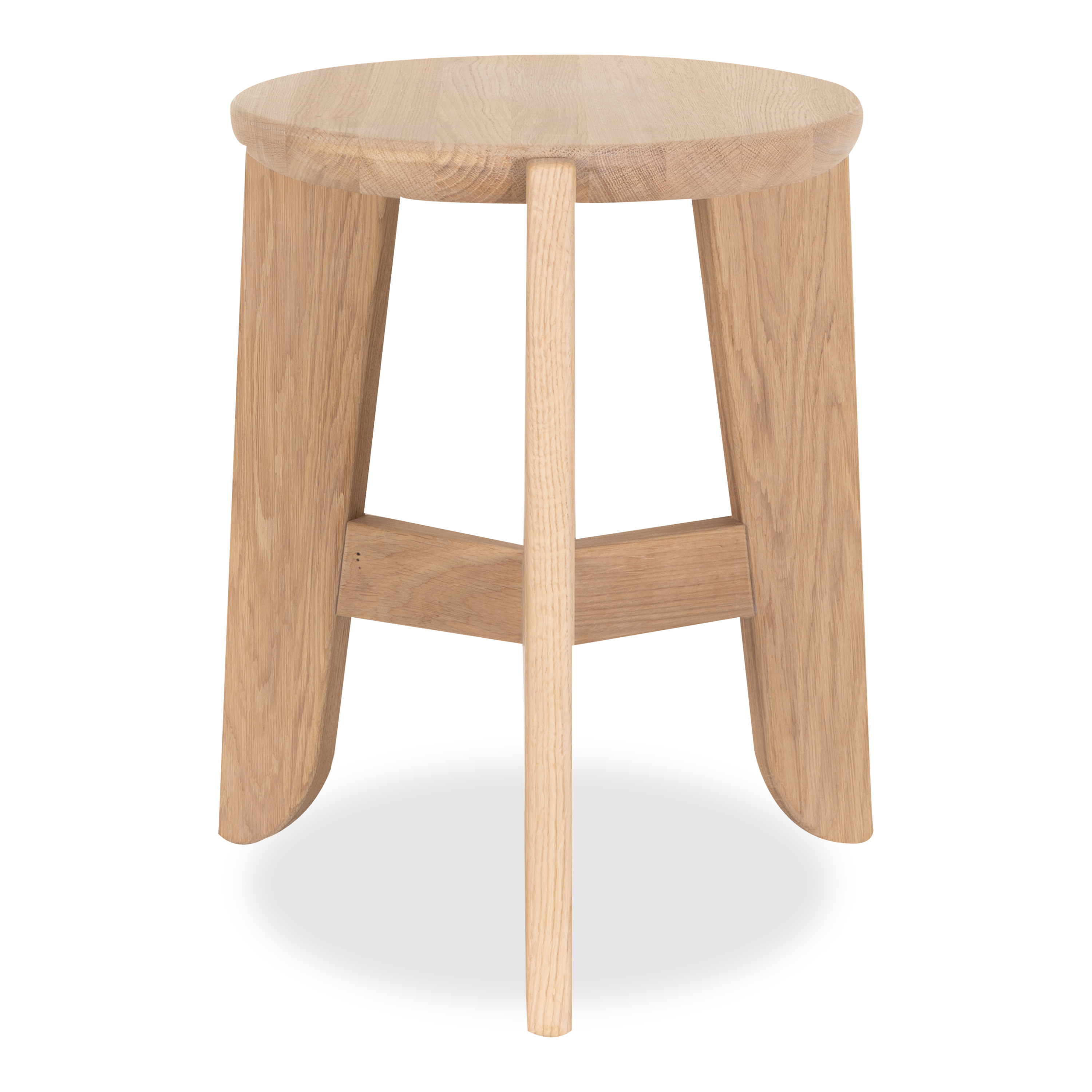 This stool is solidly constructed and bold with rounded edges and shapes that give it a modern appearance.