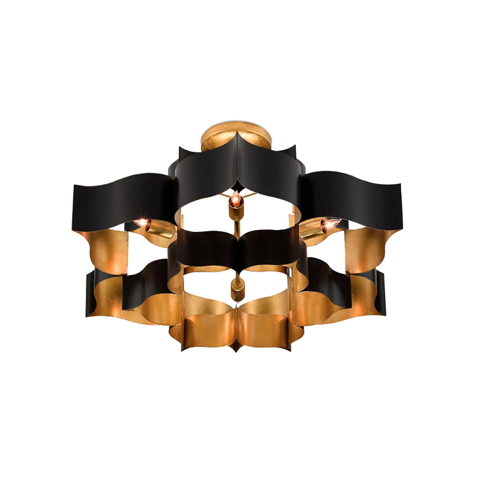 The Lotus Blossom chandelier highlights stunning workmanship in its design.