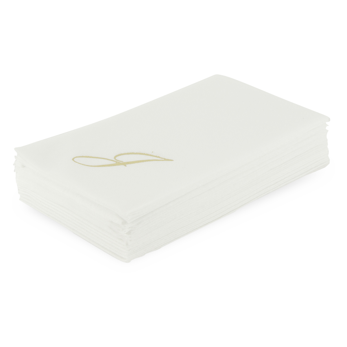 Customized guest towels that are made of paper but feel like fabric.