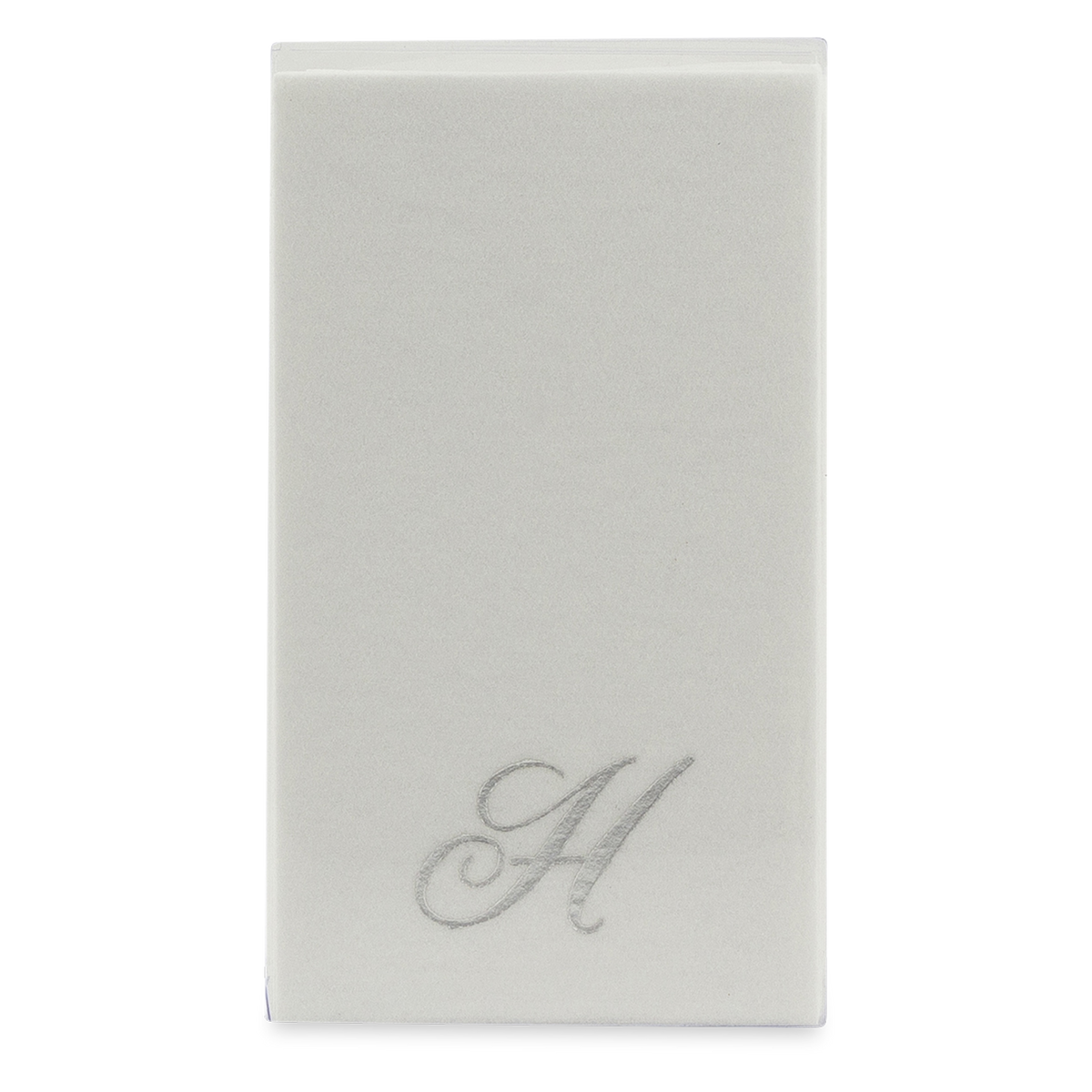 Customized guest towels that are made of paper that feels like fabric.