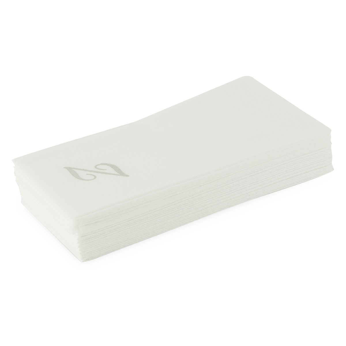 Customized guest towels that are made of paper that feels like fabric.