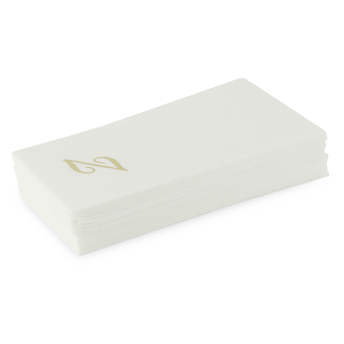 Customized guest towels that are made of paper but feel like fabric.