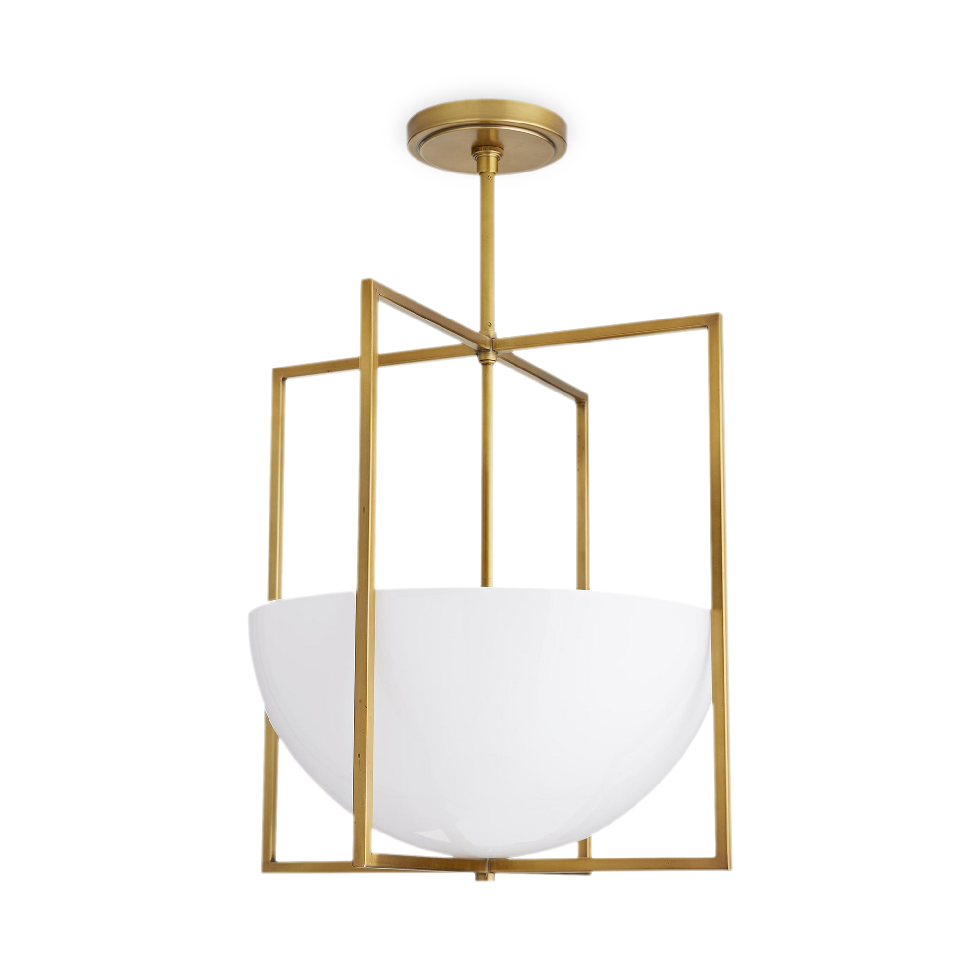 A stylish and elegant pairing of geometric inspiration and transitional design come together in this pendant.