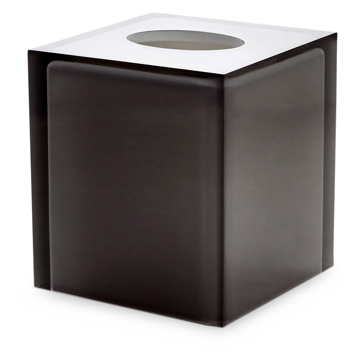 A thick, acrylic bathroom essential with a frosted lozenge interior.
