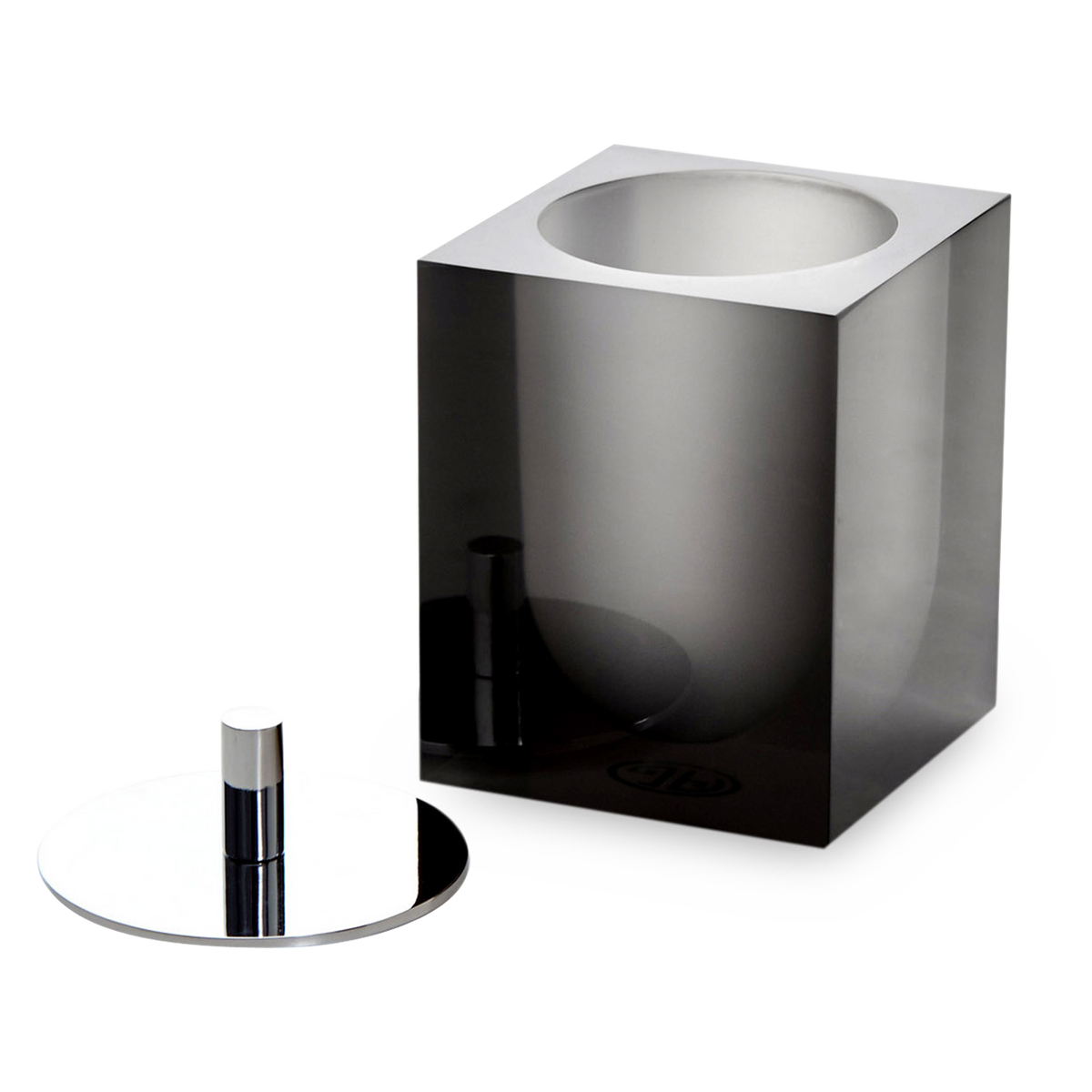 A thick, acrylic bathroom essential with a frosted lozenge interior.