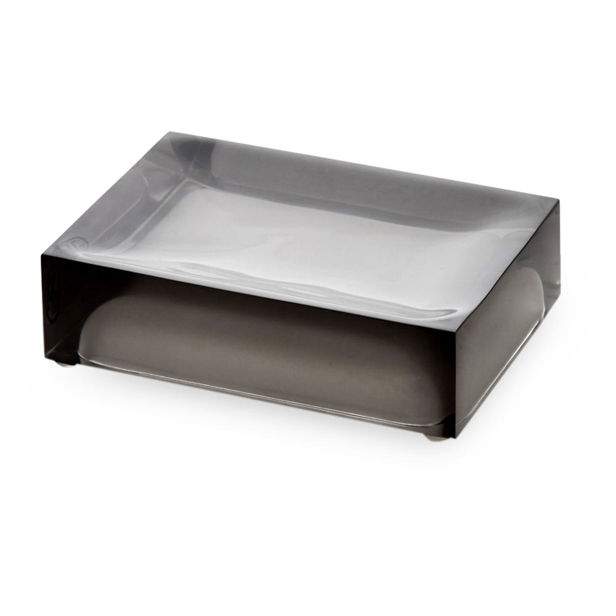 A thick, acrylic bathroom essential with a frosted lozenge interior.