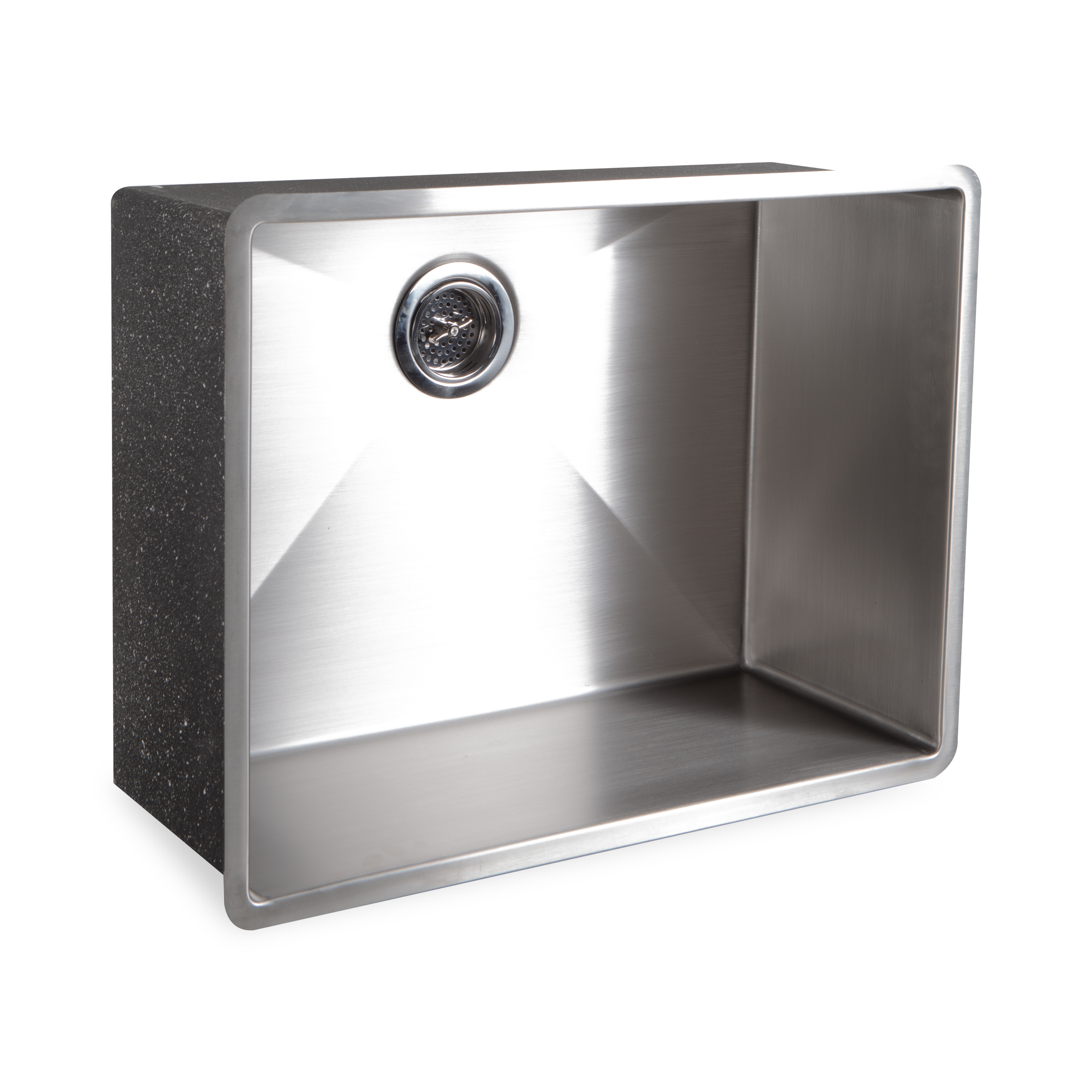 The Undermount sink is made of beautiful stainless steel featuring a single drain.