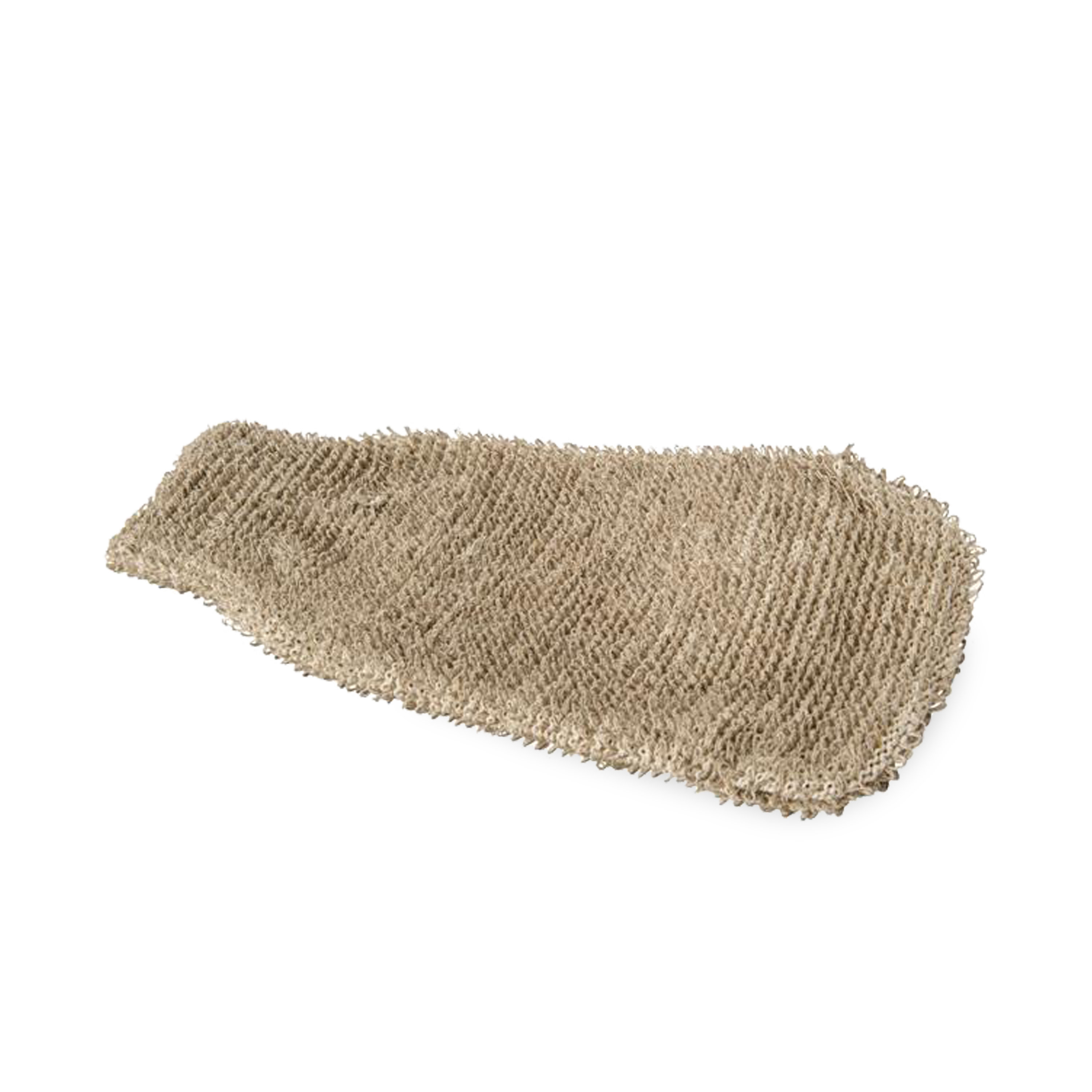Bath mitt is made of ramie, cotton, polyester and rubber.