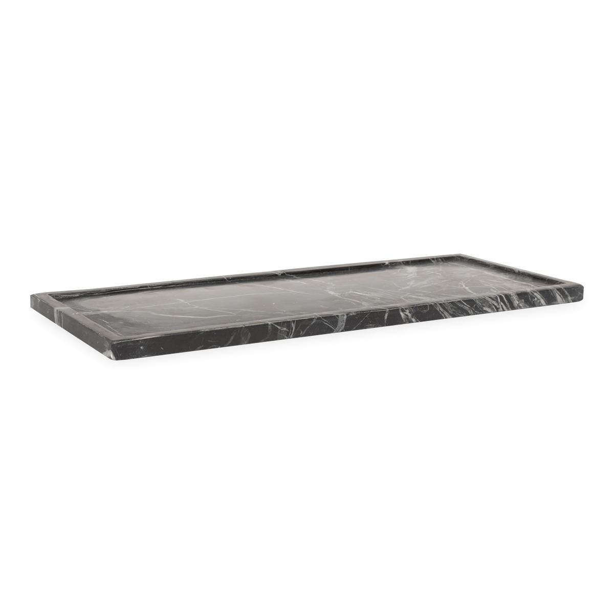 Beautifully handcrafted by skilled artisans, the Marble Collection accessories are made from black marble with natural white veins.