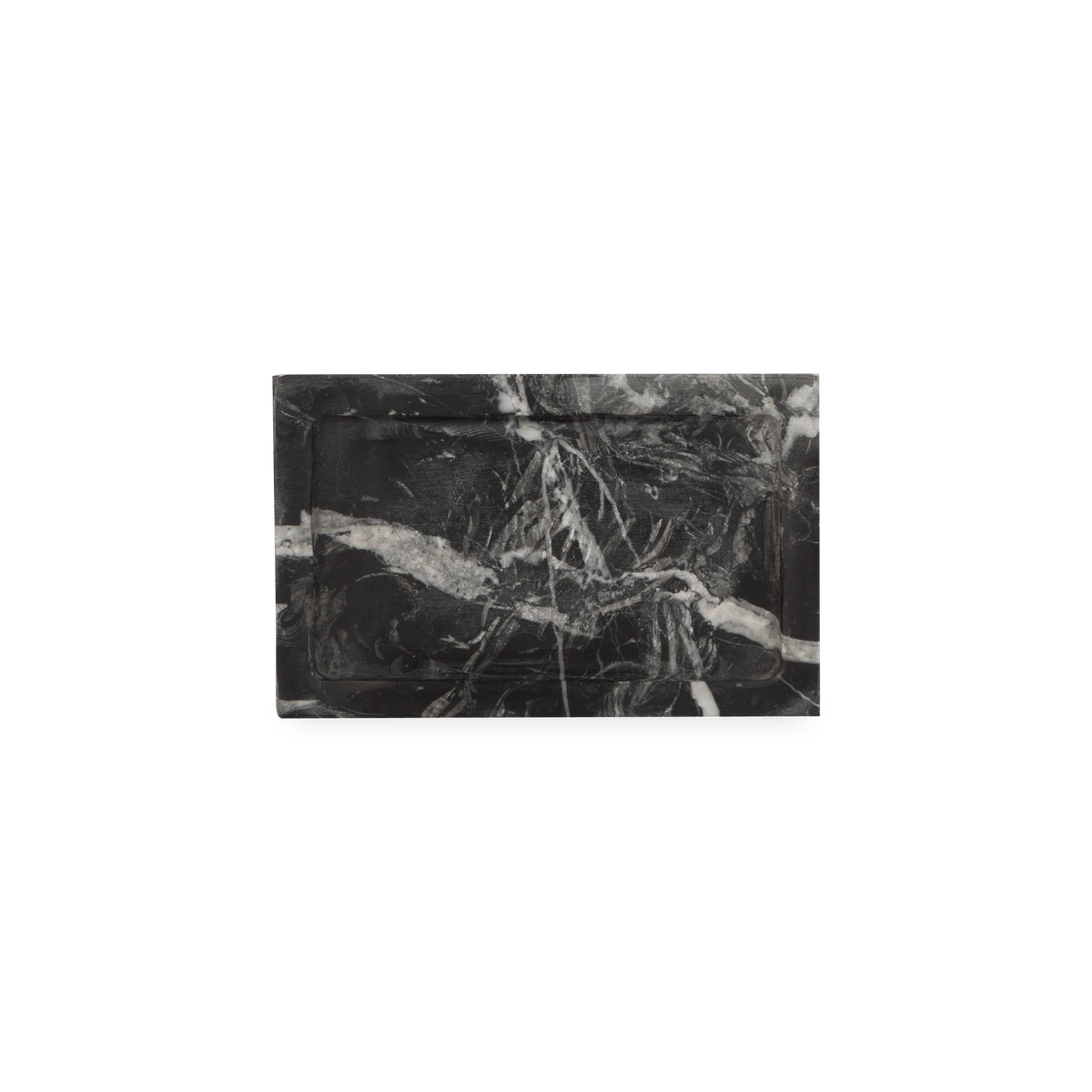 Beautifully handcrafted by skilled artisans, the Marble Collection accessories are made from black marble with natural white veins.