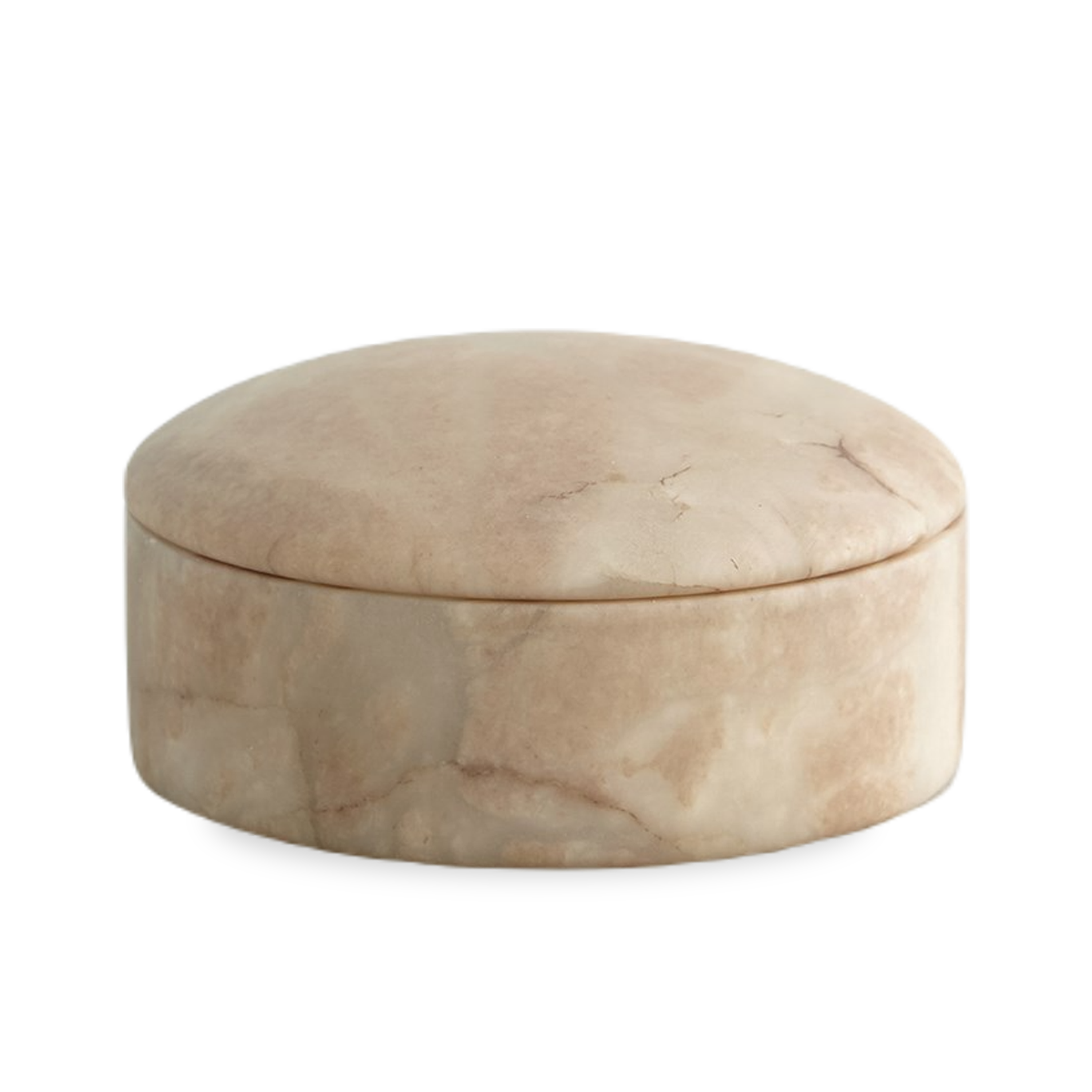 Perfect for a vanity or desk, the Gala Canister is made from natural alabaster with a smooth domed top for a softer statement.