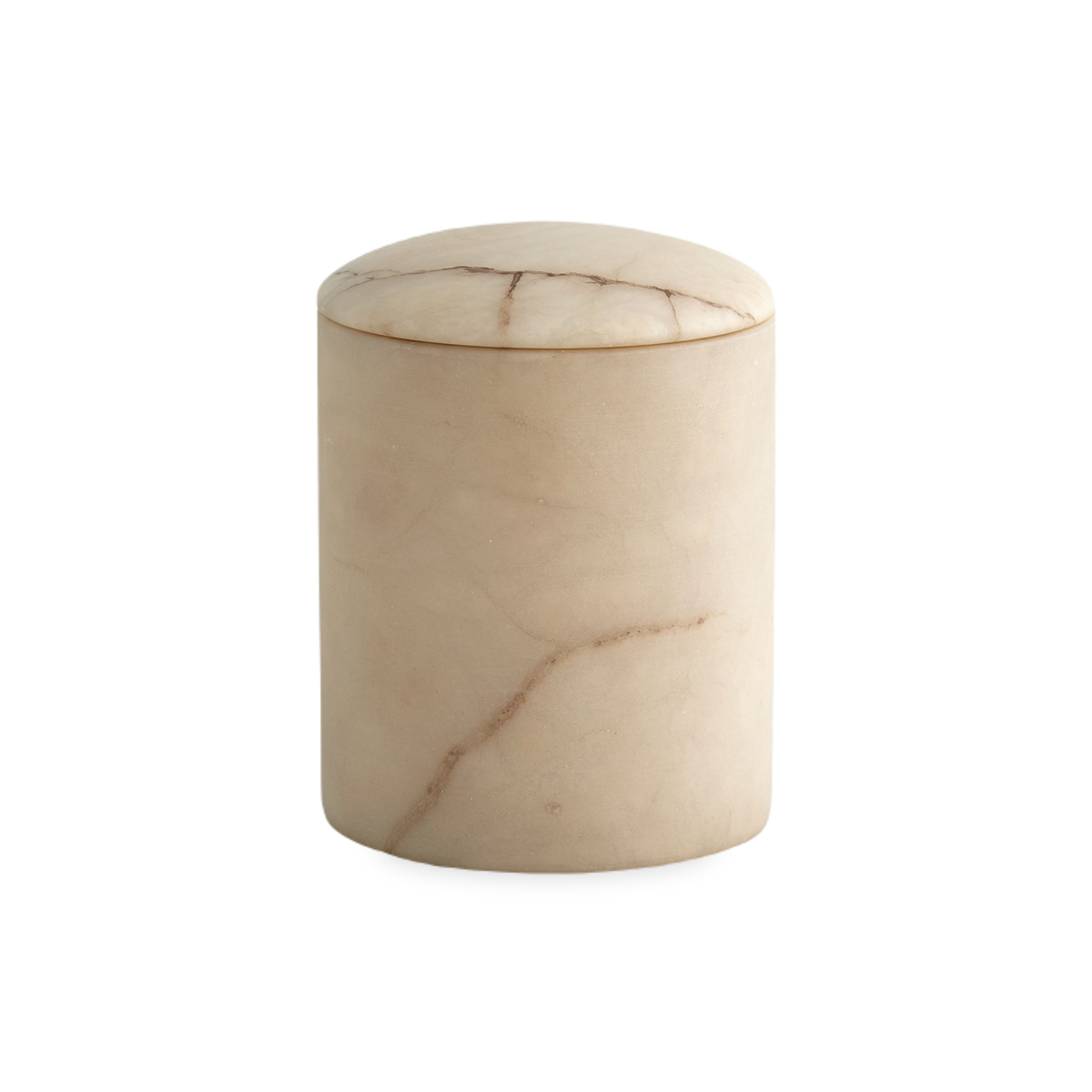 Perfect for a vanity or desk, the Gala Canister is made from natural alabaster with a smooth domed top for a softer statement.