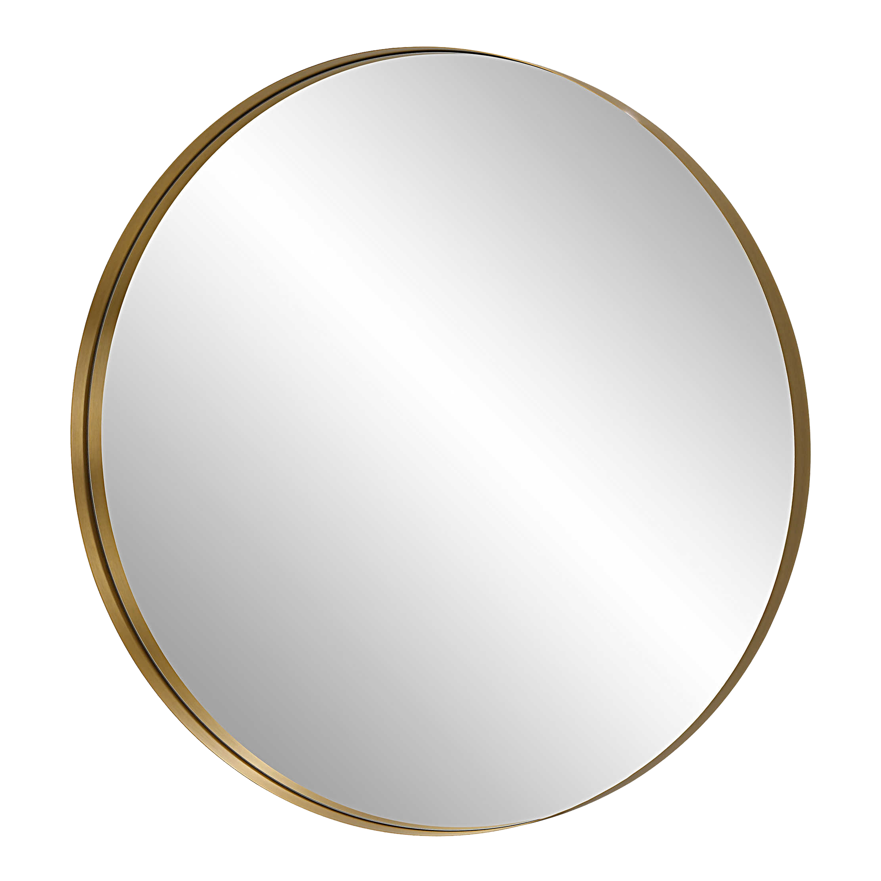This elegant design keeps it simple with a thick stainless steel strap frame, finished in a plated metallic brushed brass.