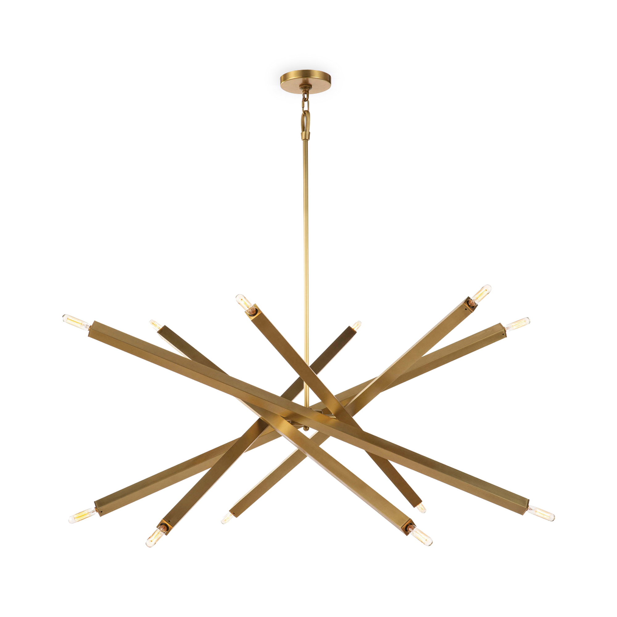 Contemporary cool: Sleek metal rods seemingly balance in this air.