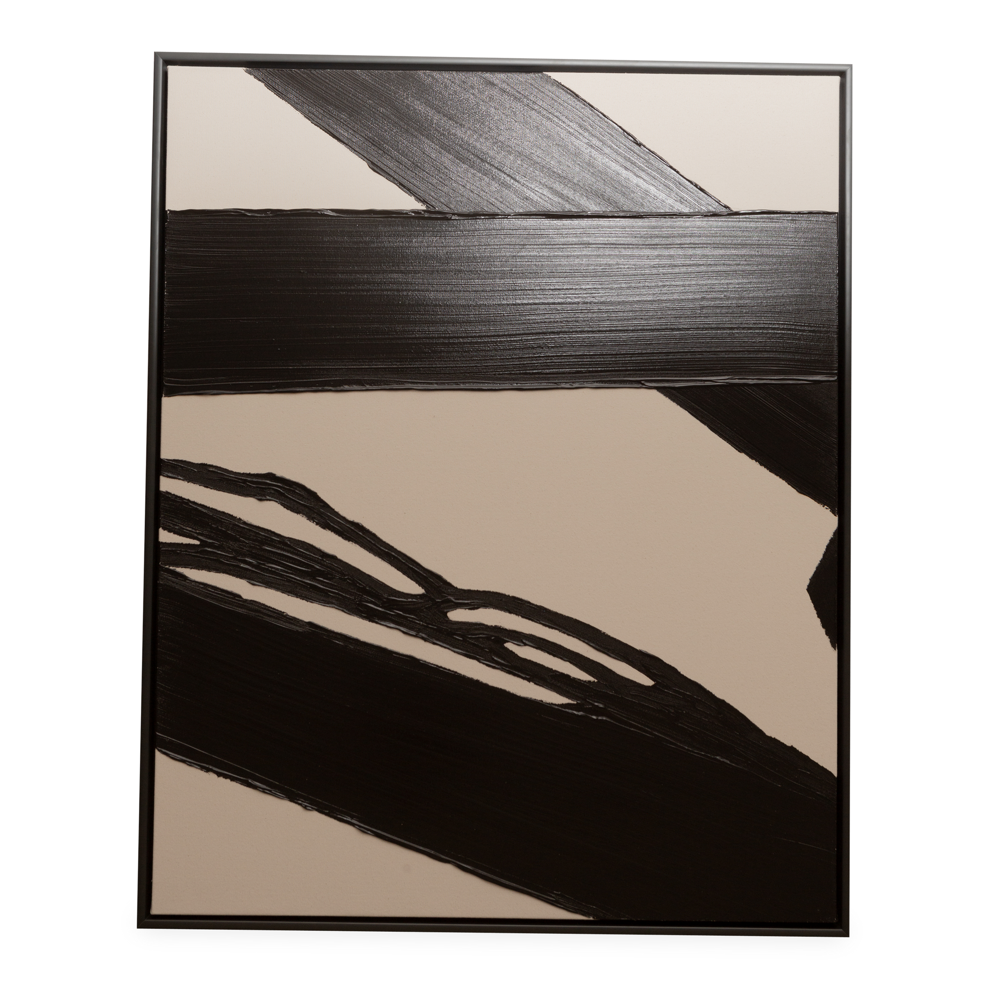 One of a three part art series, this painting features bold brushstrokes on a blank background.