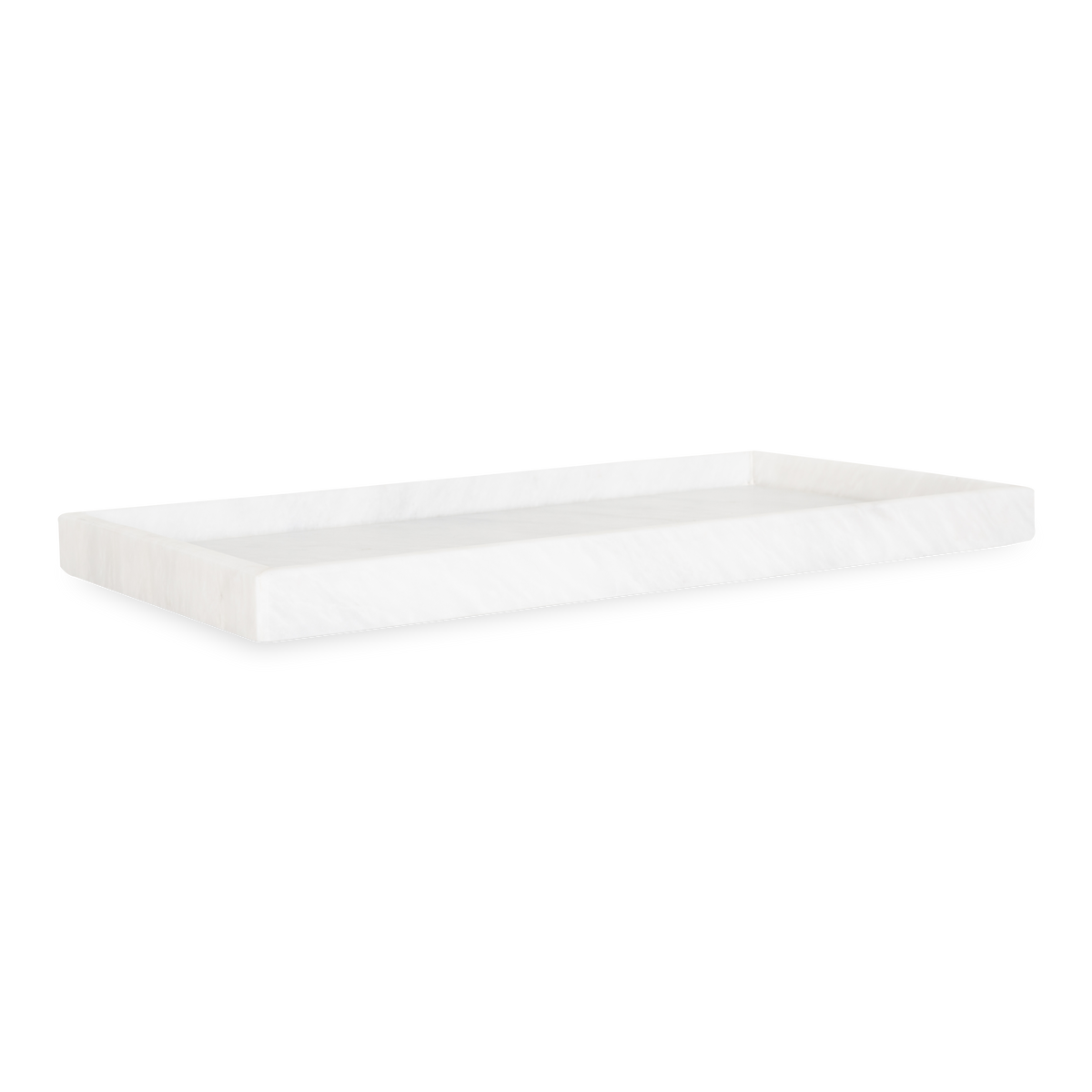 A gorgeous white marble collection of bathroom essentials with a minimalist design.