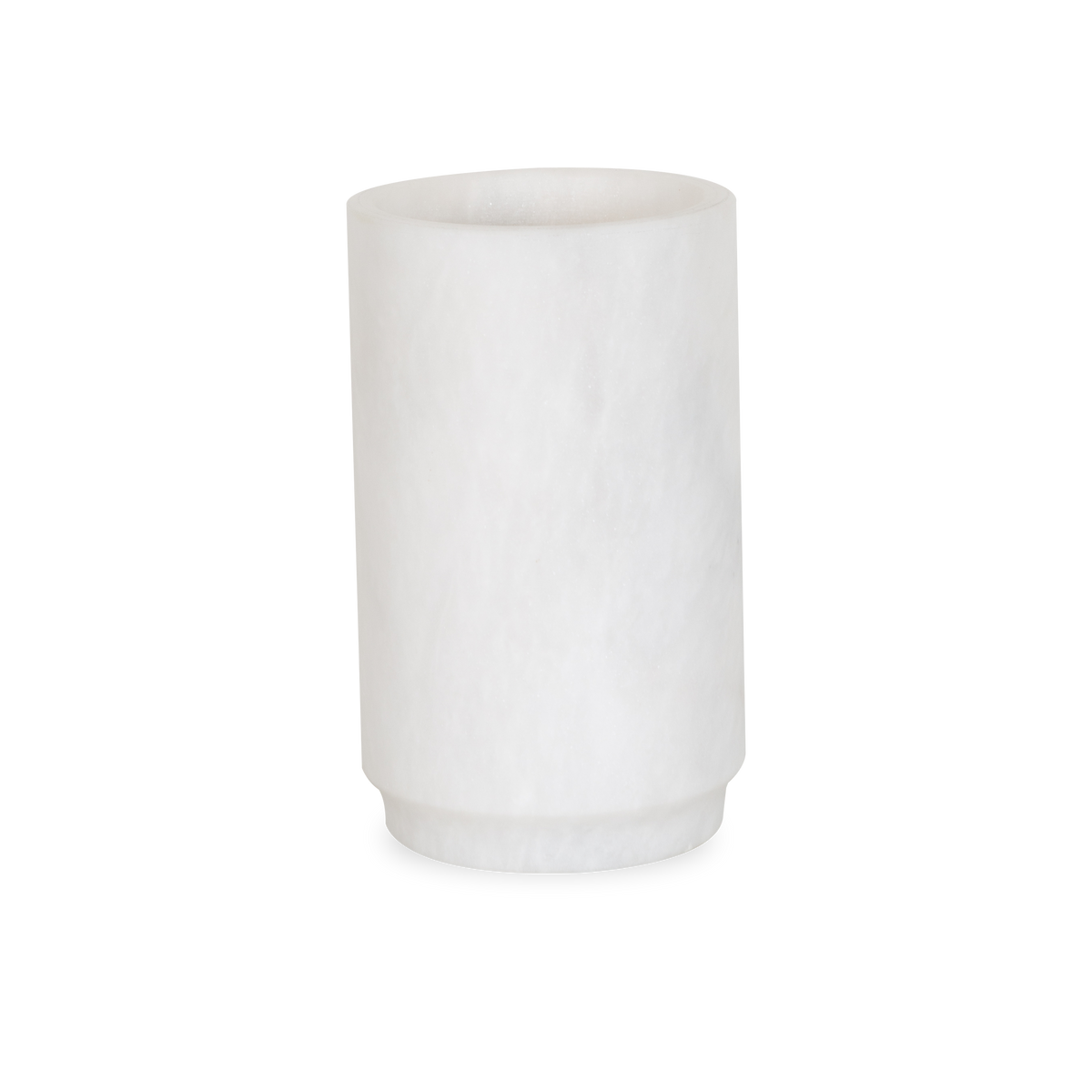 A gorgeous white marble collection of bathroom essentials with a minimalist design.