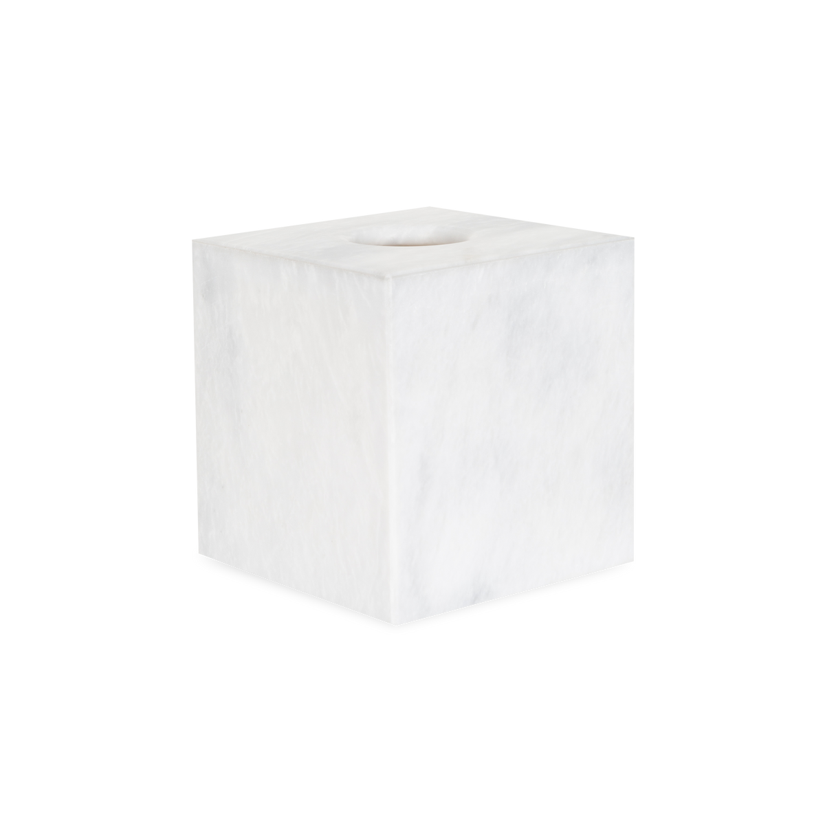 A gorgeous white marble collection of bathroom essentials with a minimalist design.