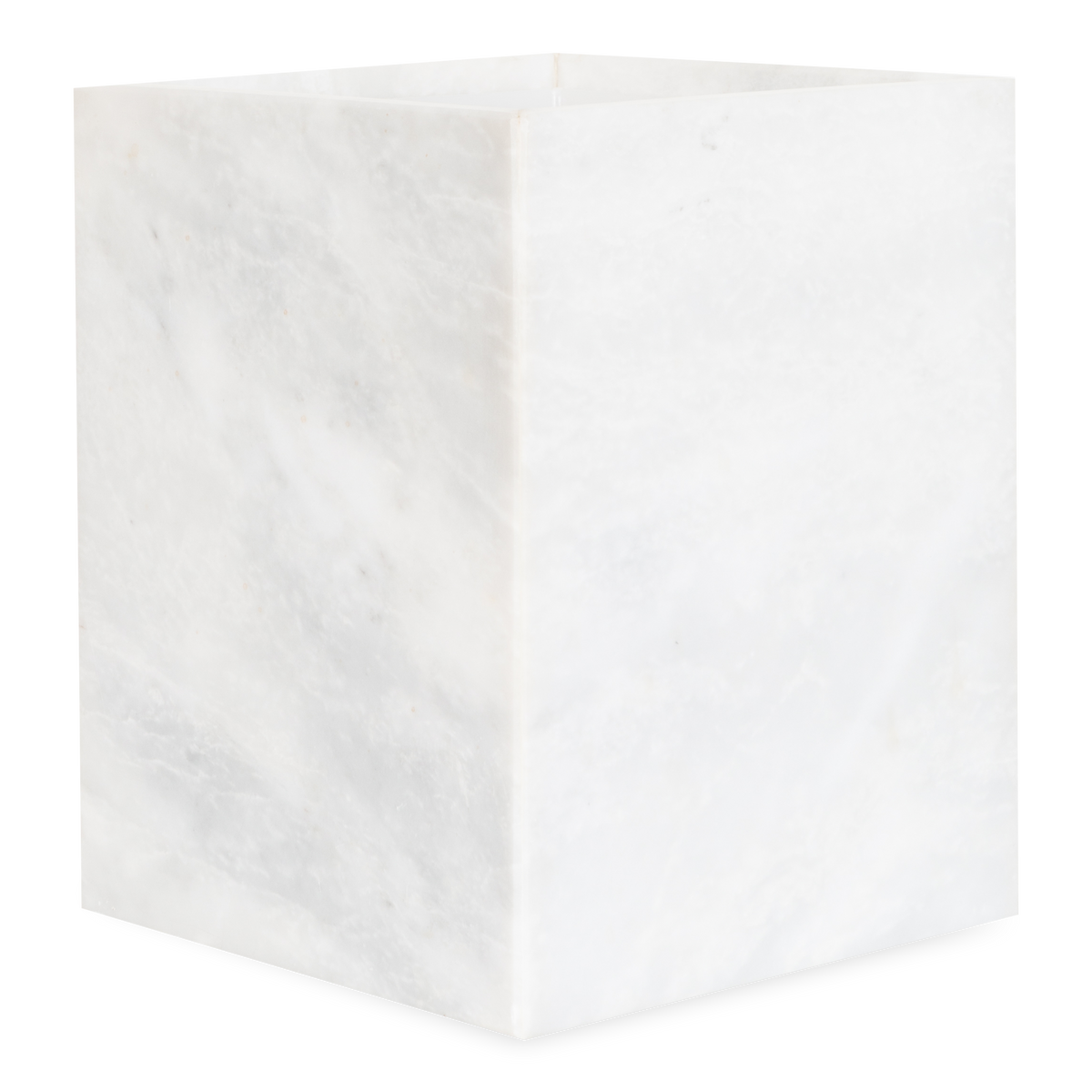 A gorgeous white marble collection of bathroom essentials with a minimalist design.