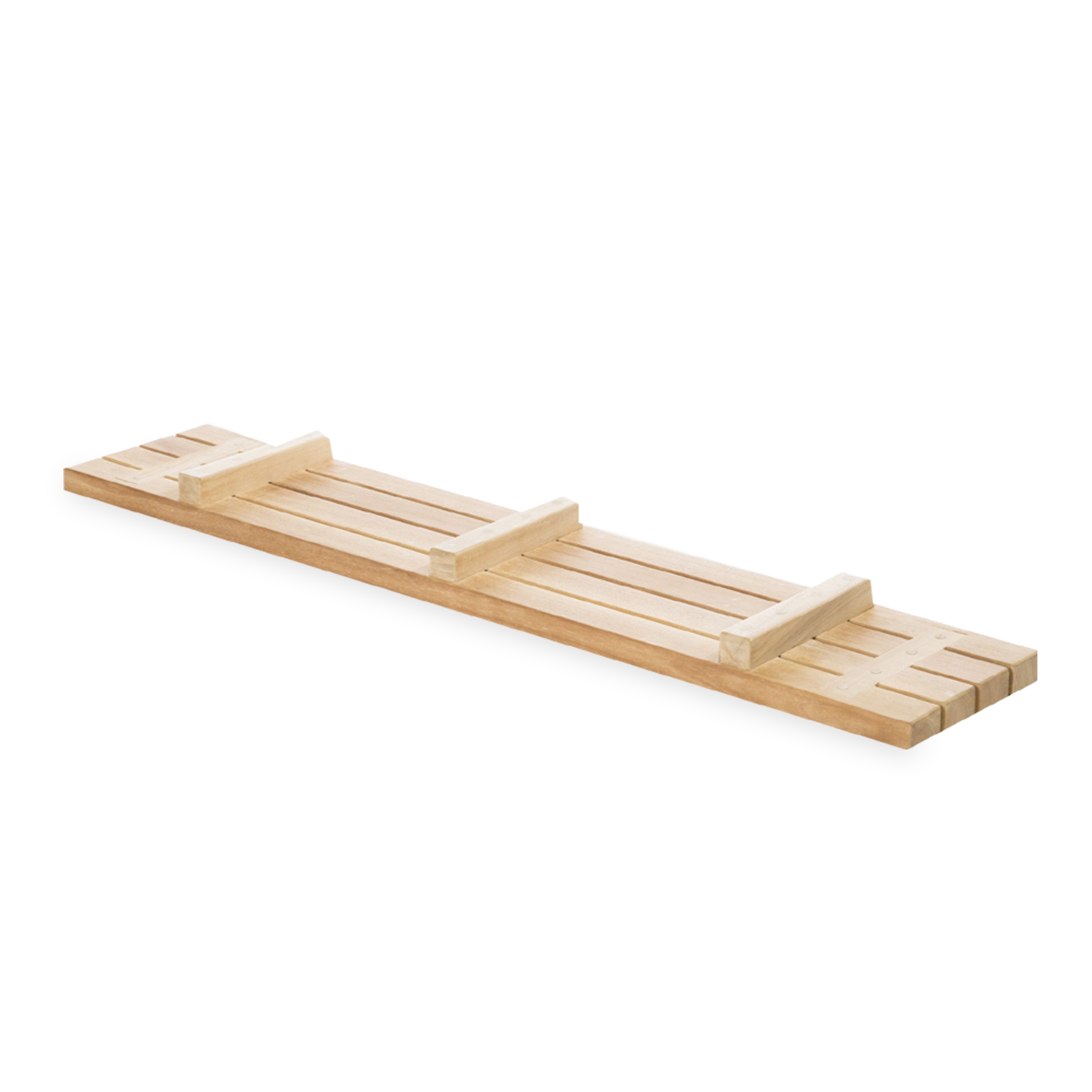 This Tub/Seat Caddy rests on the sides of the tub, providing a seat or place to rest bath accessories.