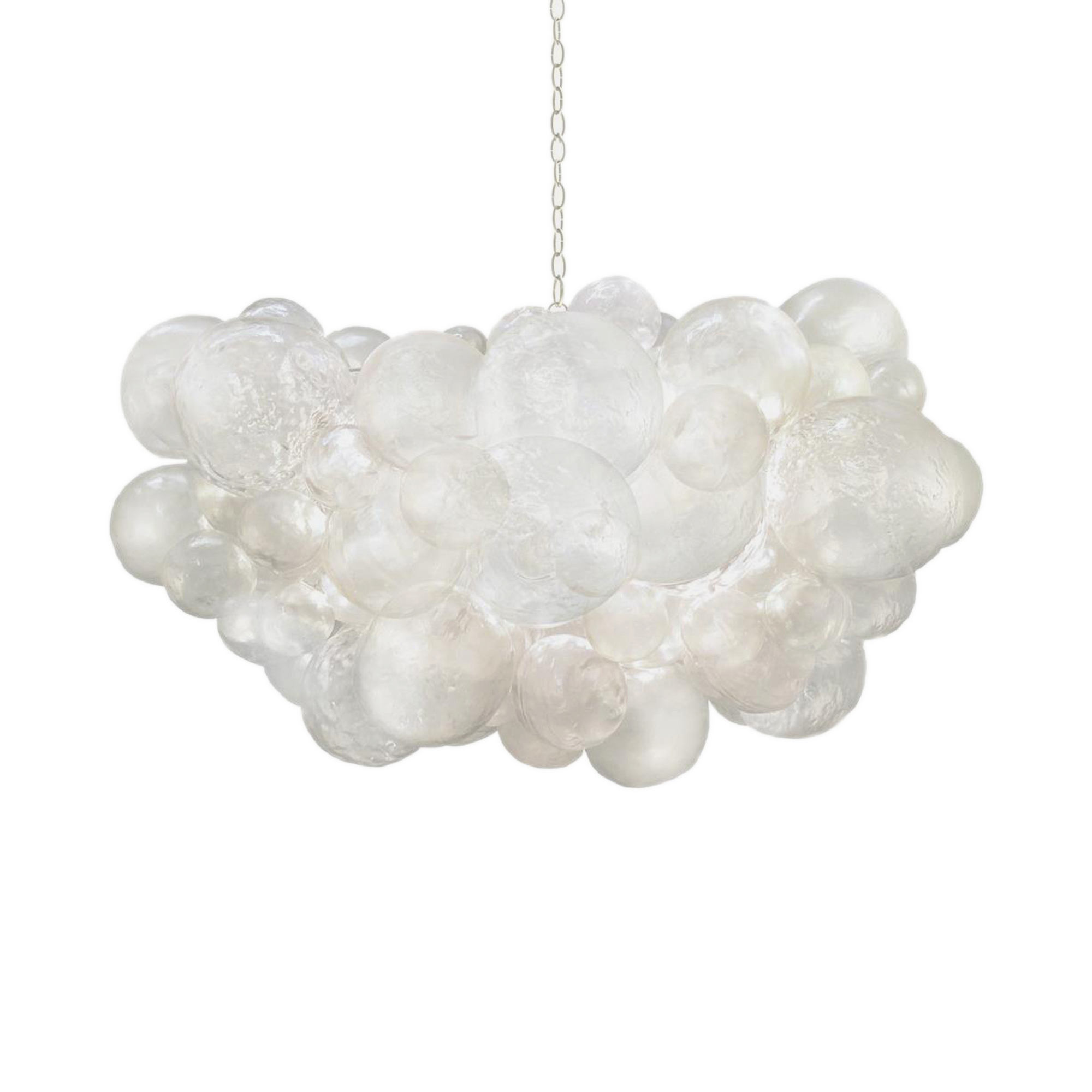 The Muriel Cloud Chandelier features cast resin bubble creating a whimsical floating light.