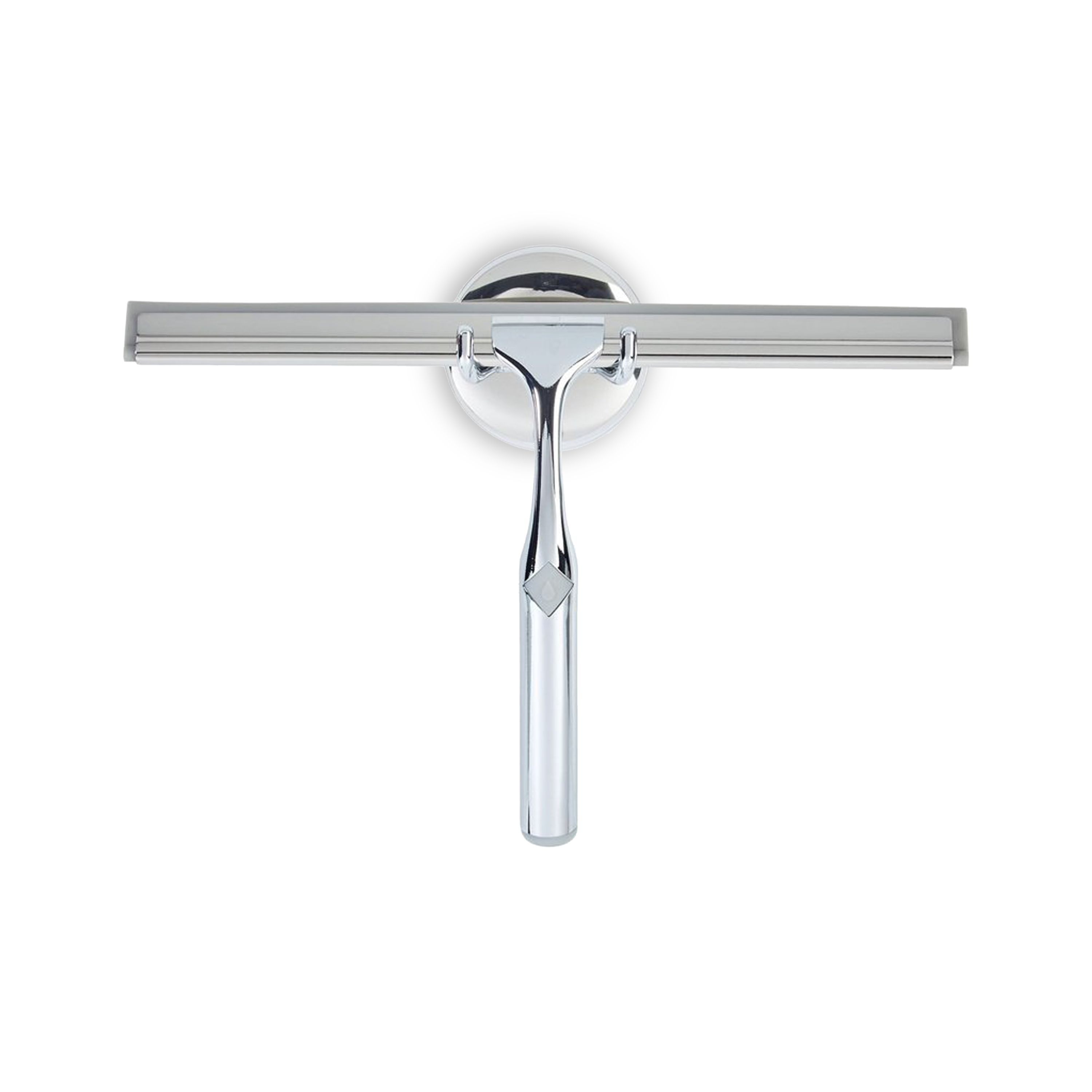 The Deluxe Shower Squeegee has a chrome plated, zinc diecast handle that is rust and tarnish free.